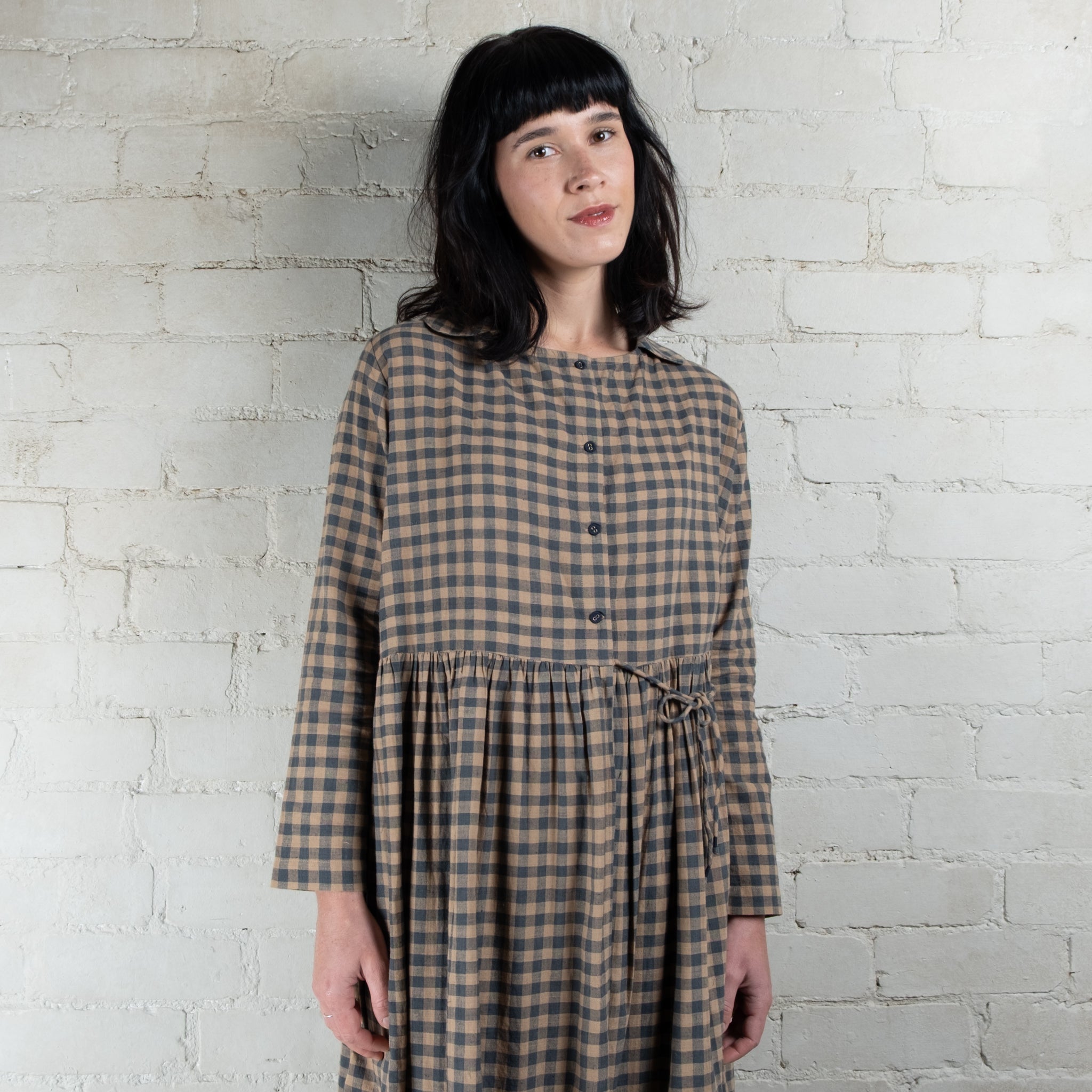 DVE Jaya Cotton Check Dress
