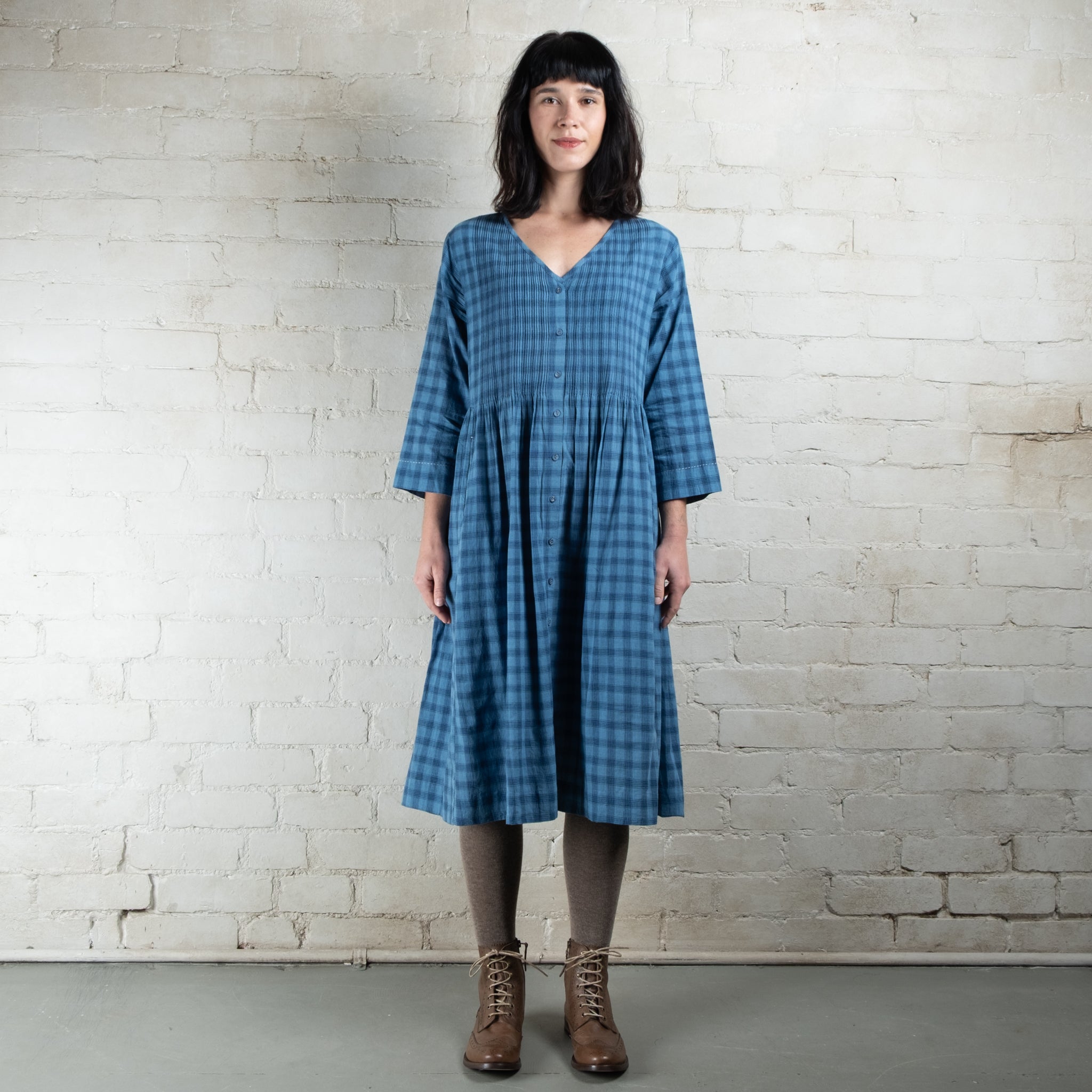 DVE Bhumi Cotton Check Dress