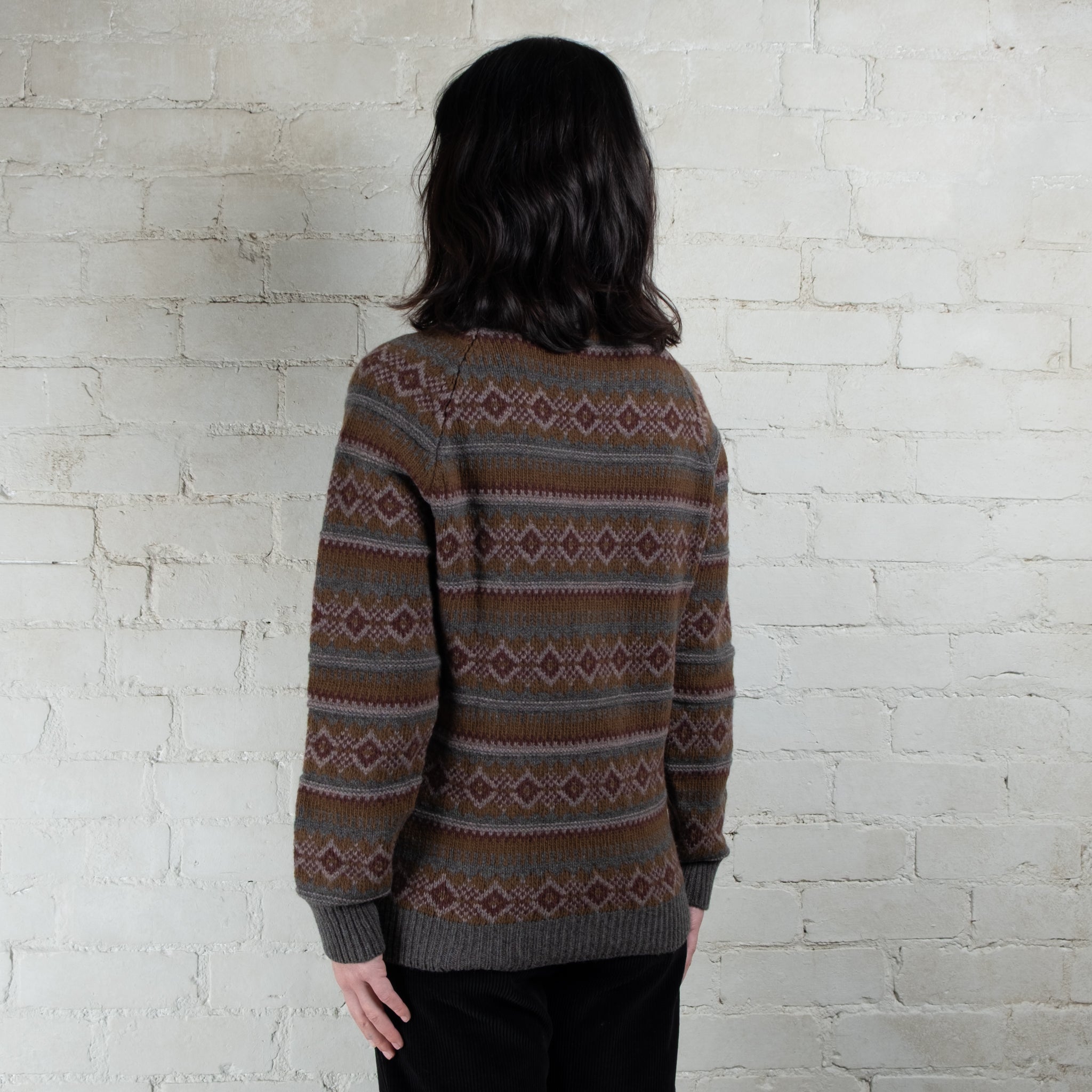 Fisherman Out Of Ireland Men's Crew Fairisle Knit Sweater
