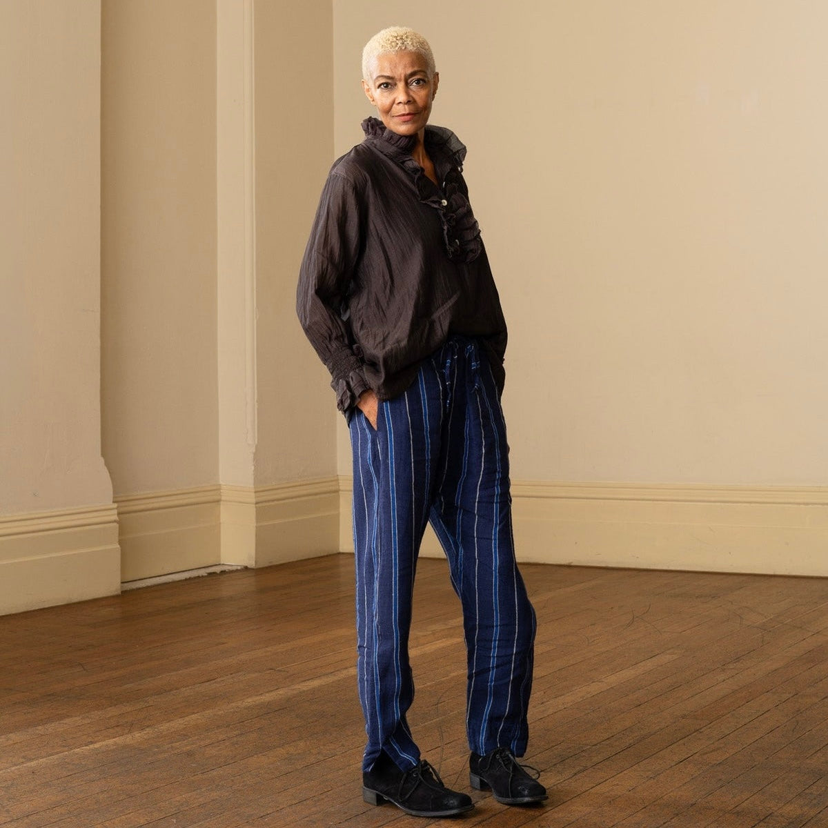 Meg By Design Léon Linen Pinstripe Pants