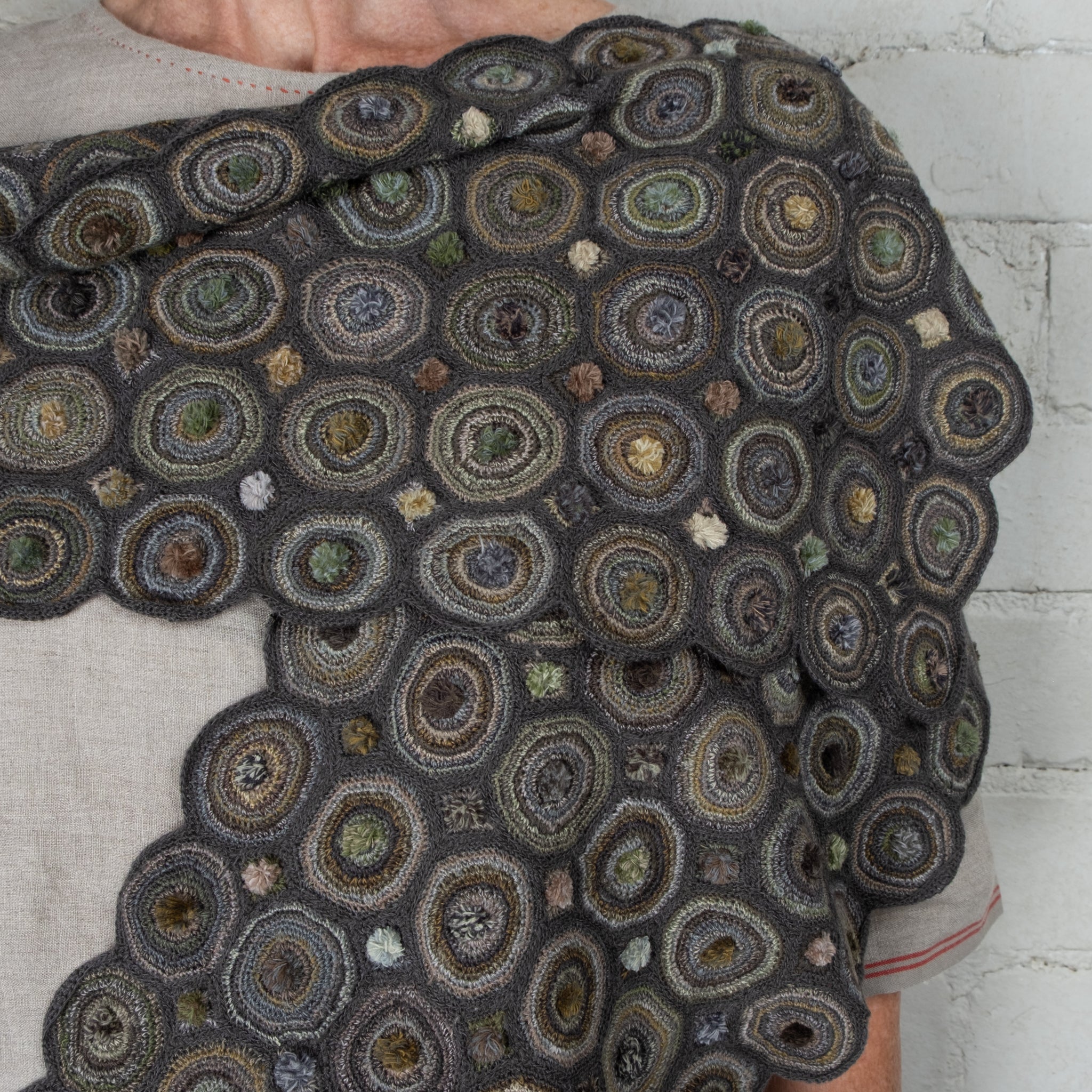 Sophie Digard Hand Crocheted Large Nori Wool Scarf