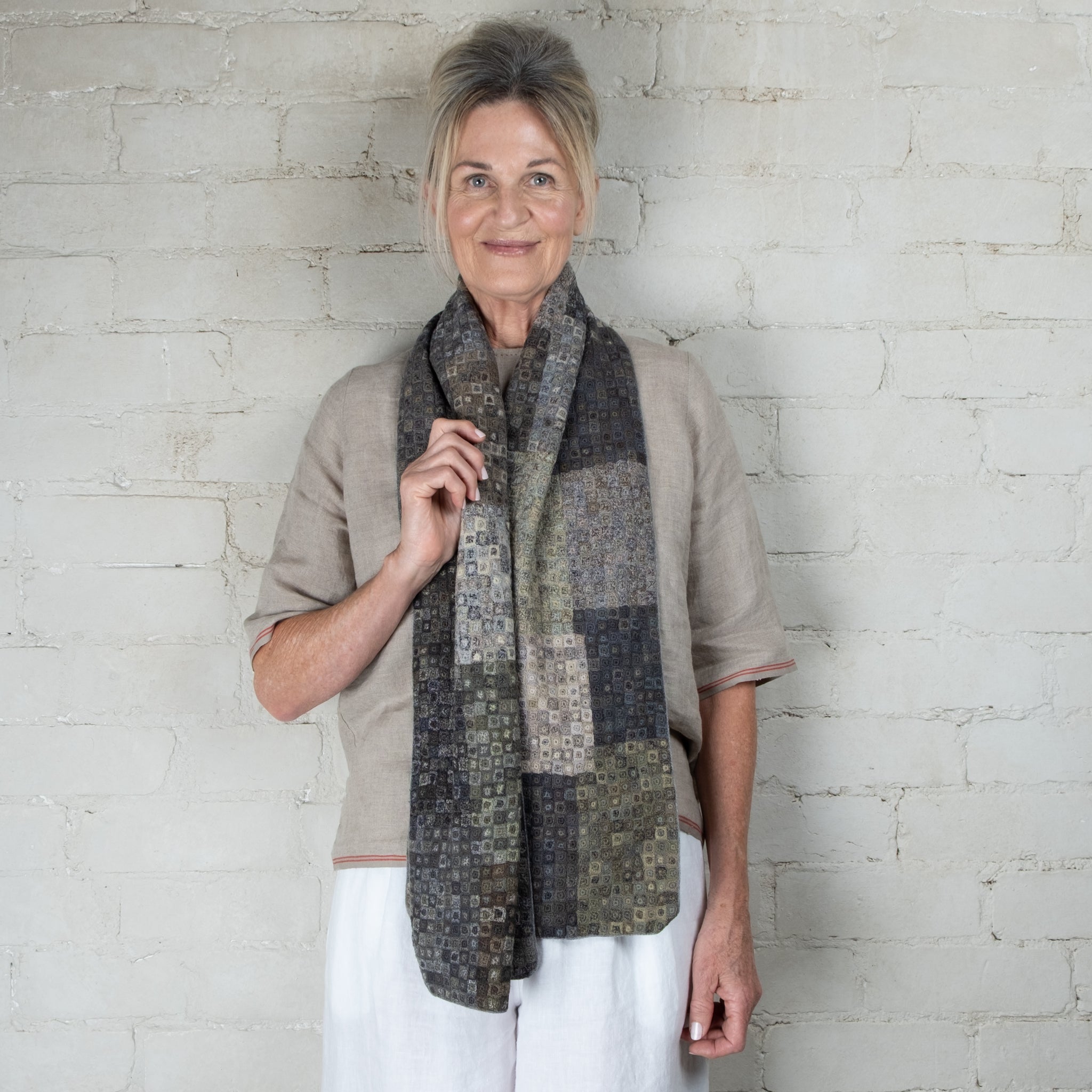 Sophie Digard Hand Crocheted Large Monsoon Wool Scarf