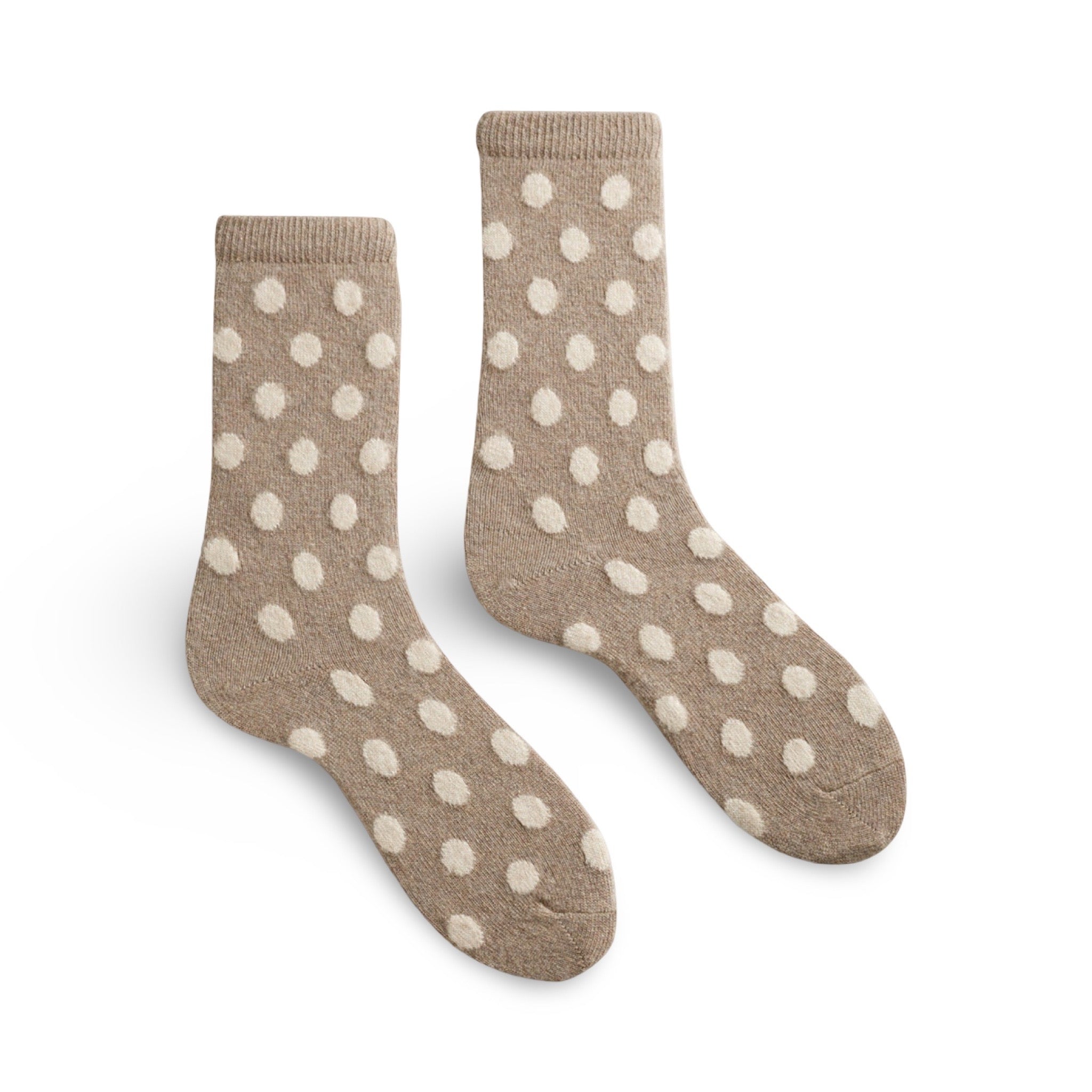Lisa B Wool Cashmere Women Dot Crew Socks
