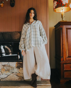 Montaigne Dante Linen Check Top