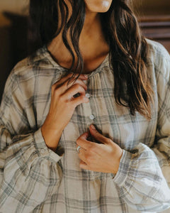 Montaigne Dante Linen Check Top