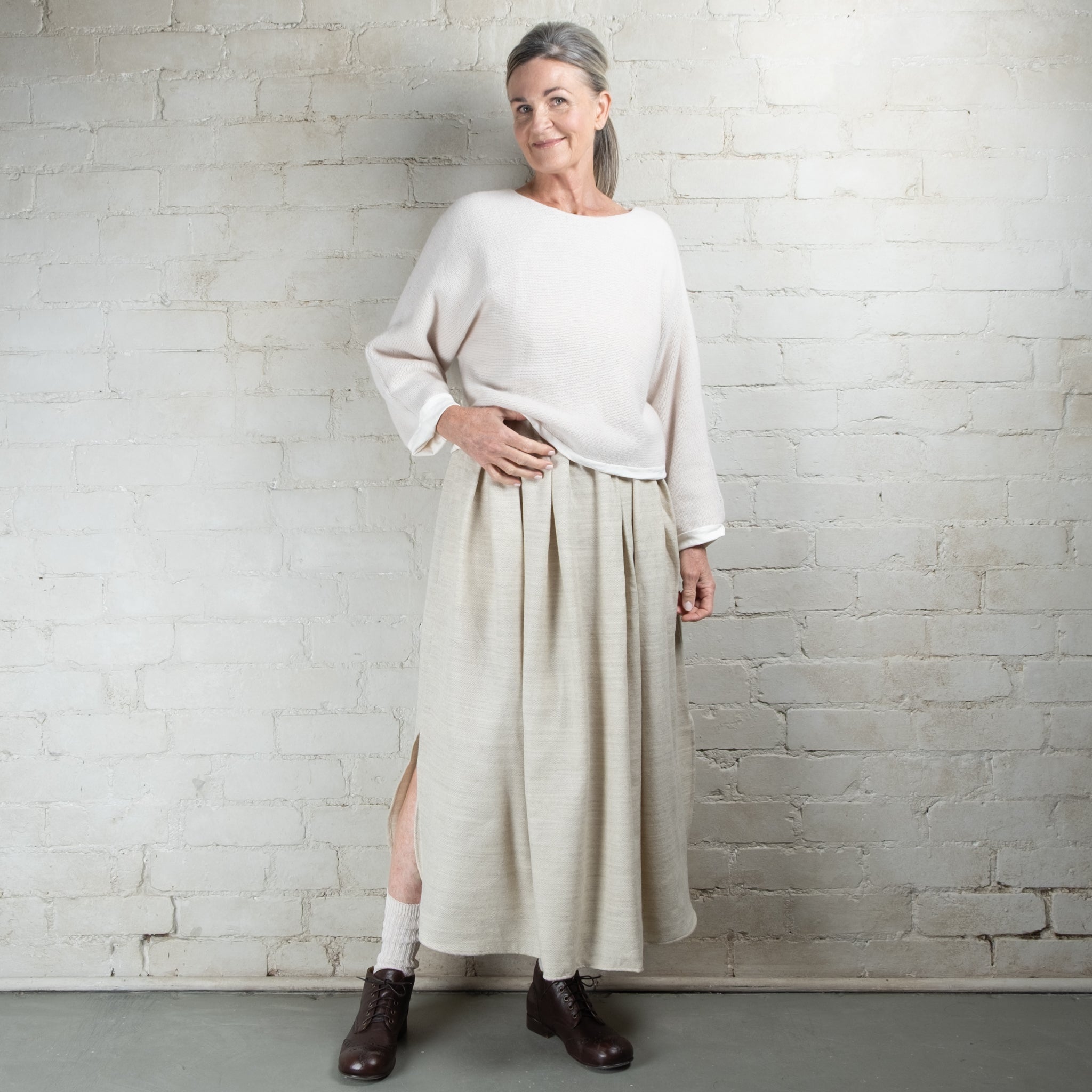 Elsa Esturgie Ozone Organic Cotton Lined Wool Sweater