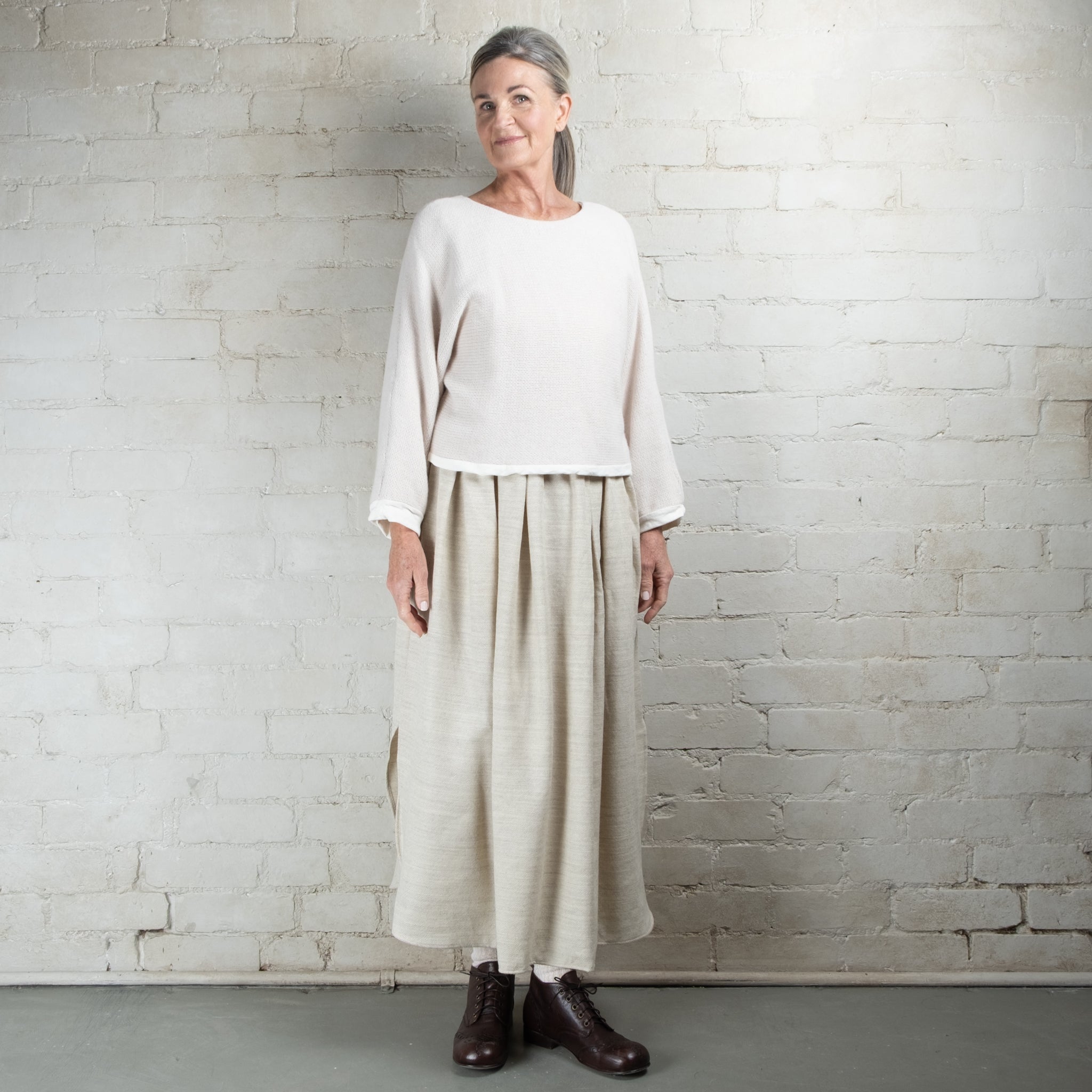 Elsa Esturgie Ozone Organic Cotton Lined Wool Sweater