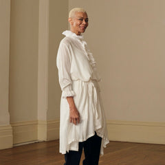 Meg By Design Odile Silk Cotton Frill Neck Tunic