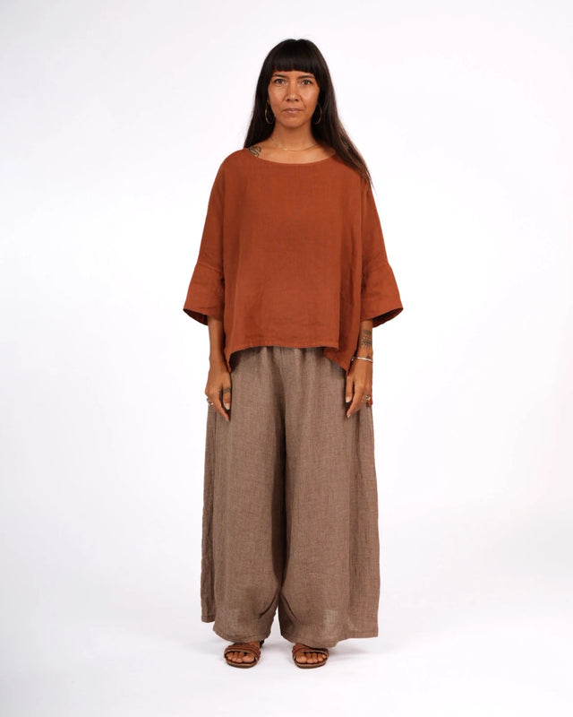 Montaigne Eadie French Linen Houndstooth Pants