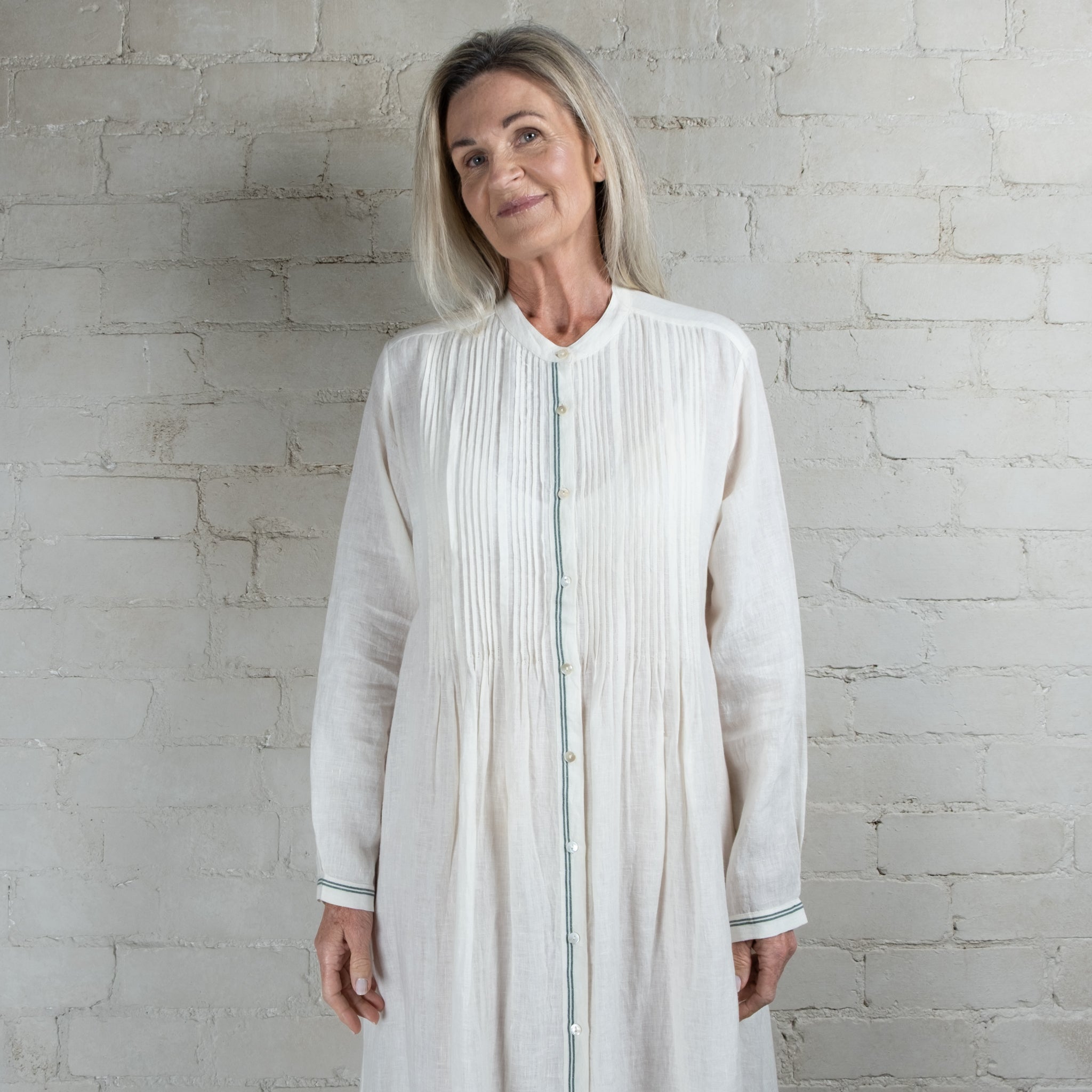 DVE Kiana Linen Pintuck Dress