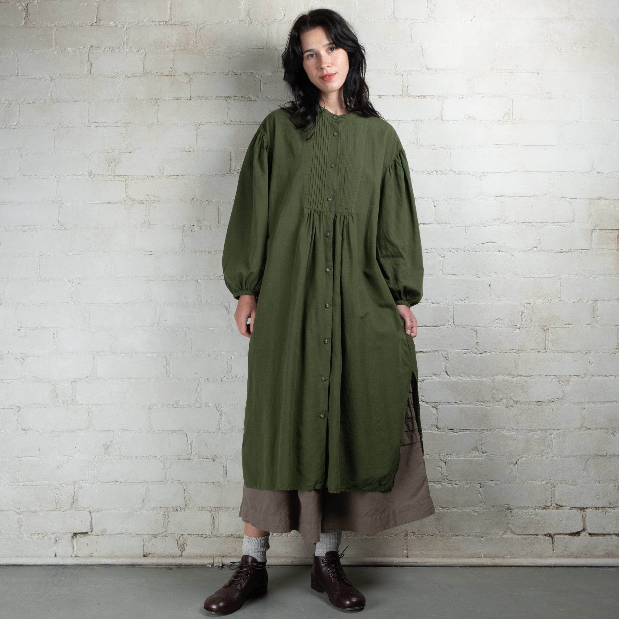 Violetta Linen Cotton Alba Pintuck Duster Dress