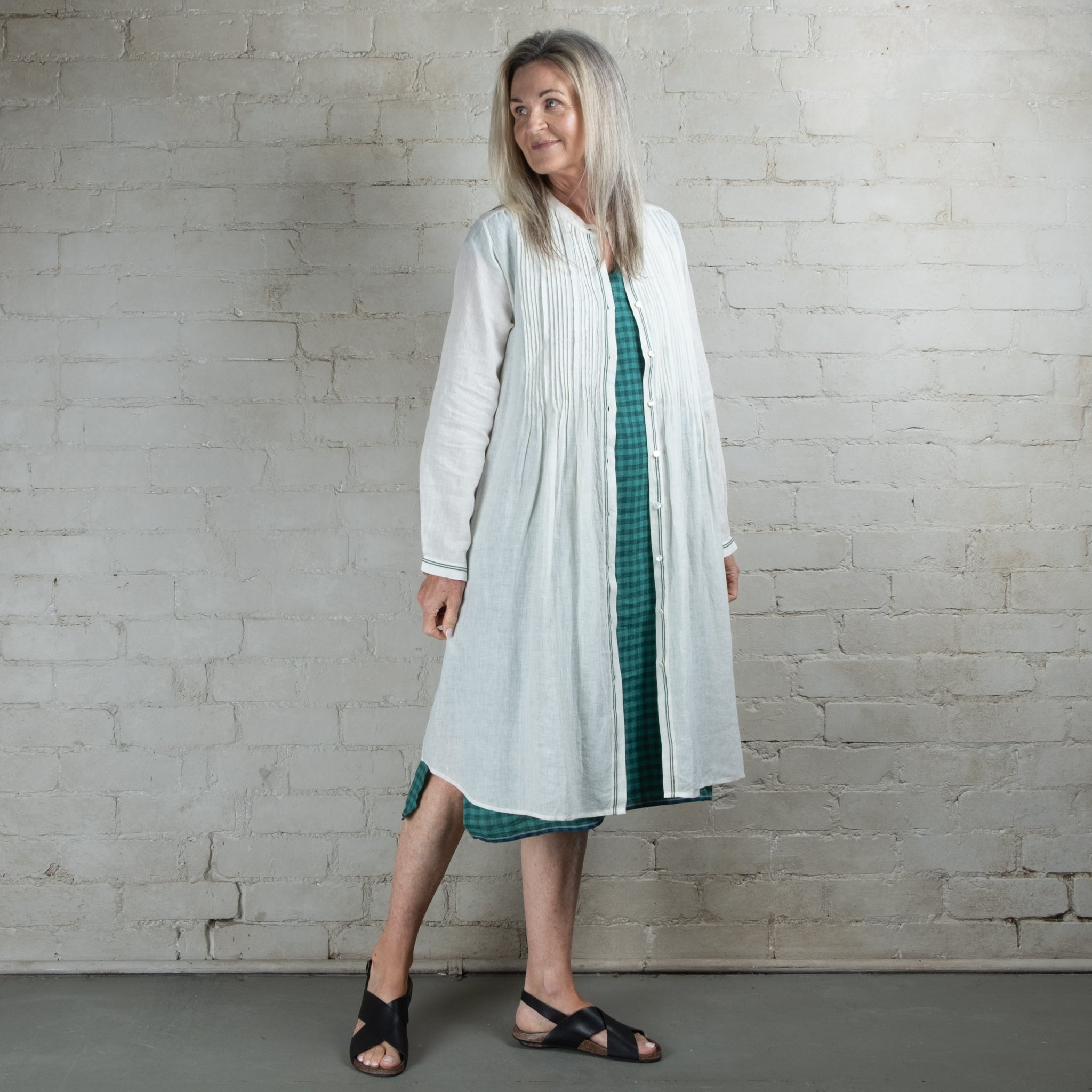 DVE Kiana Linen Pintuck Dress