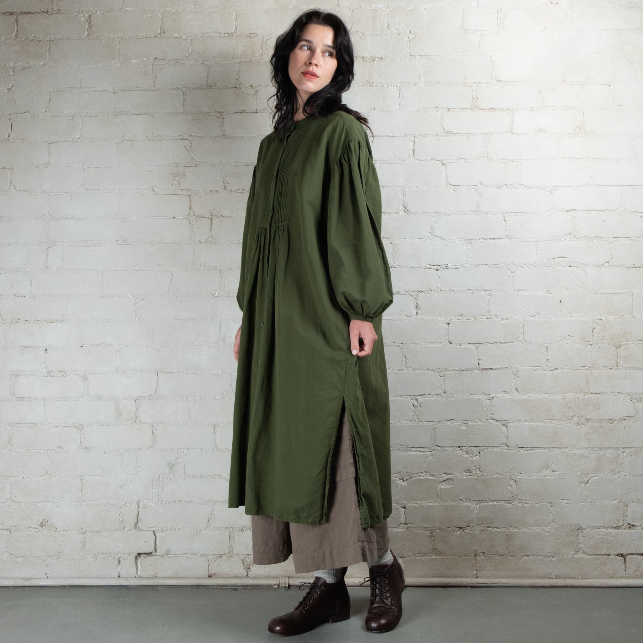 Violetta Linen Cotton Alba Pintuck Duster Dress