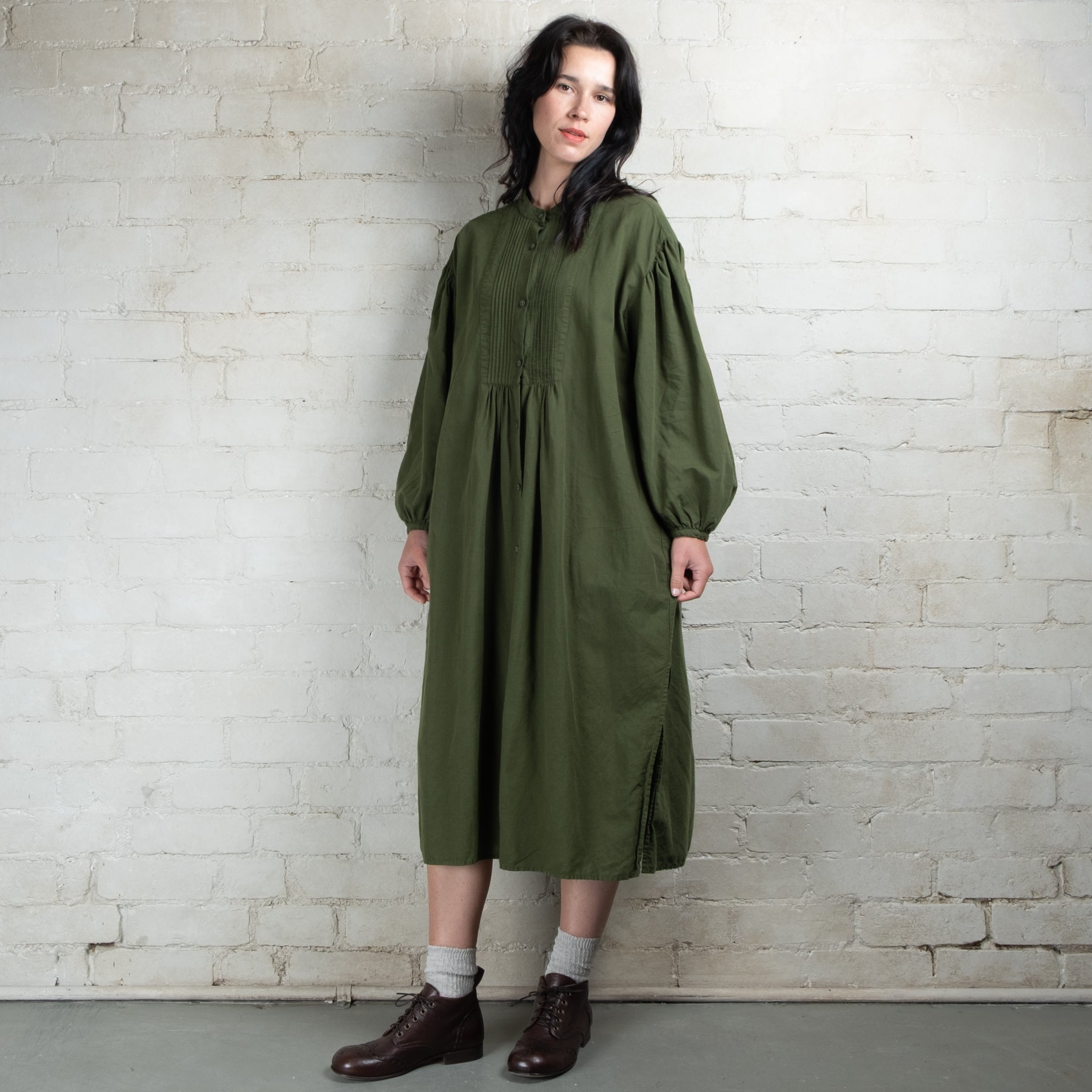 Violetta Linen Cotton Alba Pintuck Duster Dress