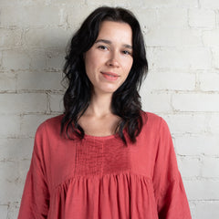 Violetta Charlotte Linen Pintuck Smock Dress