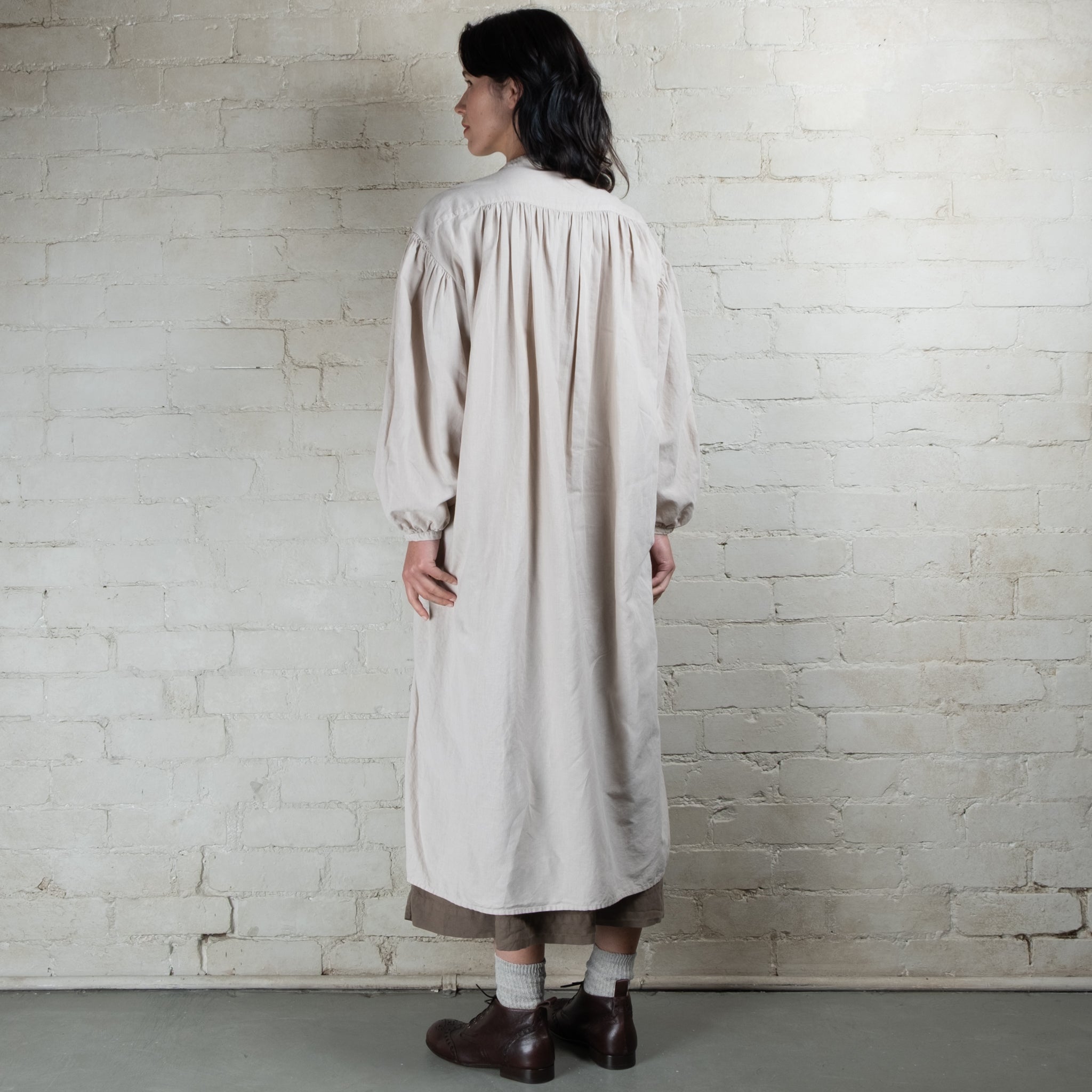 Violetta Linen Cotton Alba Pintuck Duster Dress