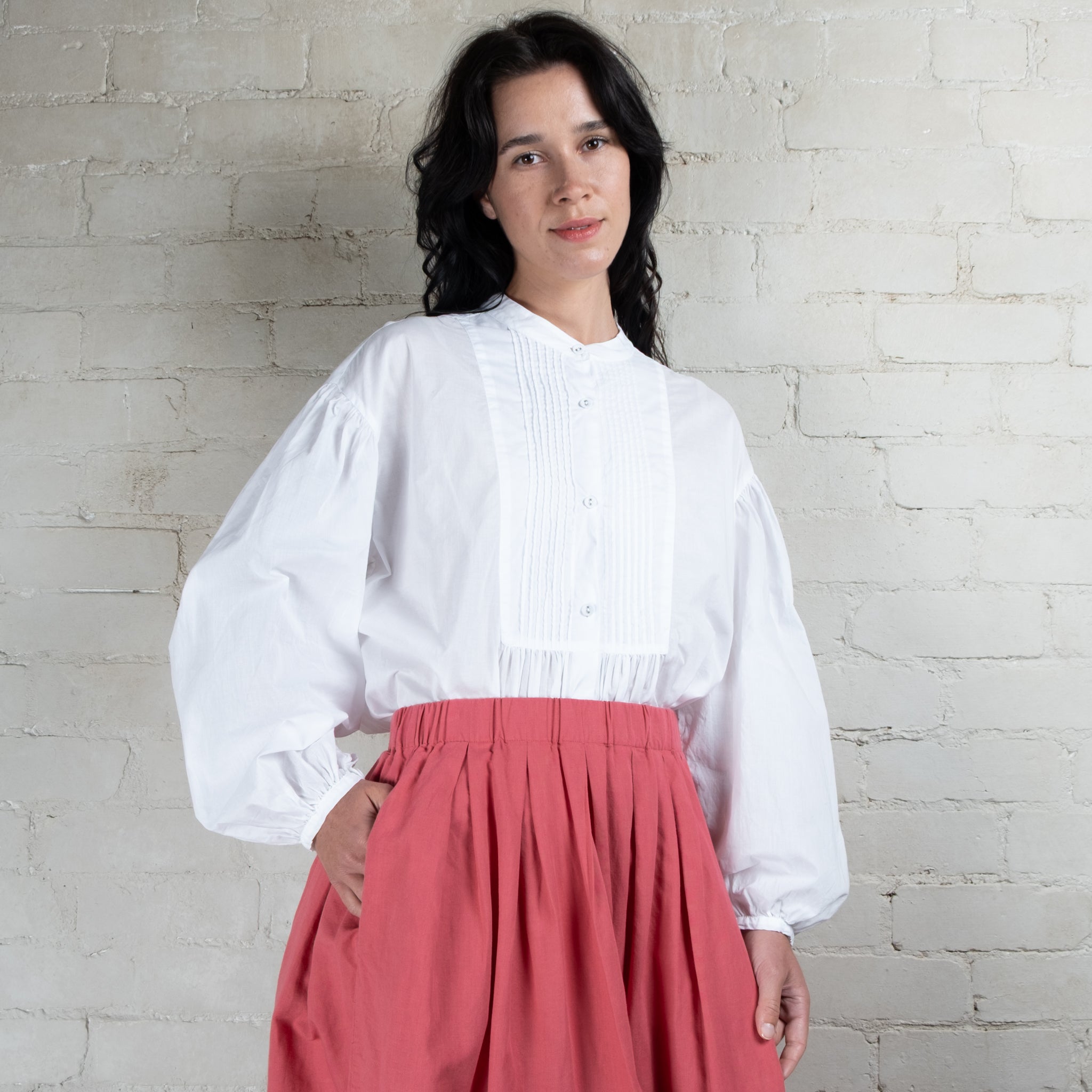 Violetta Organic Cotton Alba Pintuck Shirt