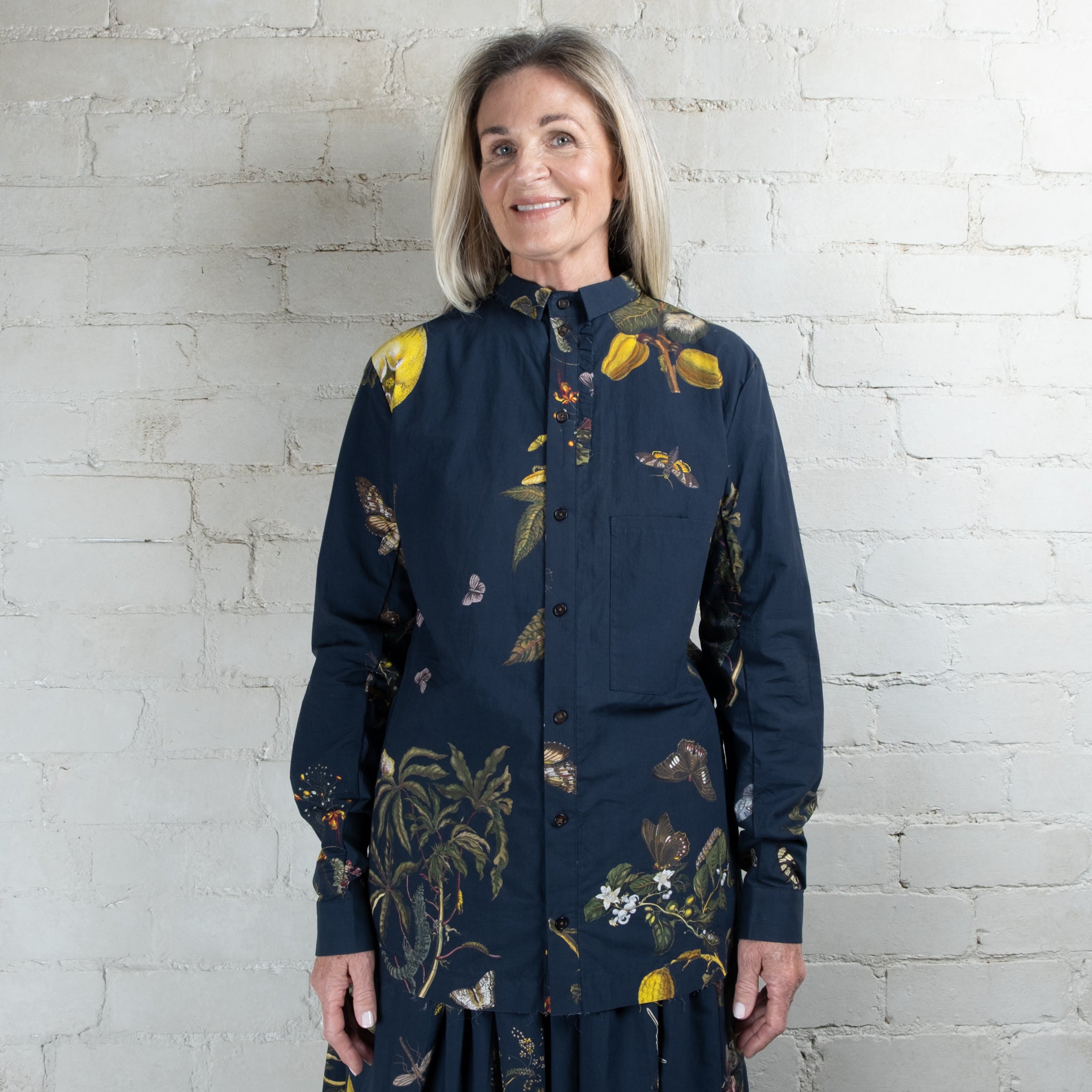 Aleksandr Manamaïs Natura Blue Panel Detail Shirt