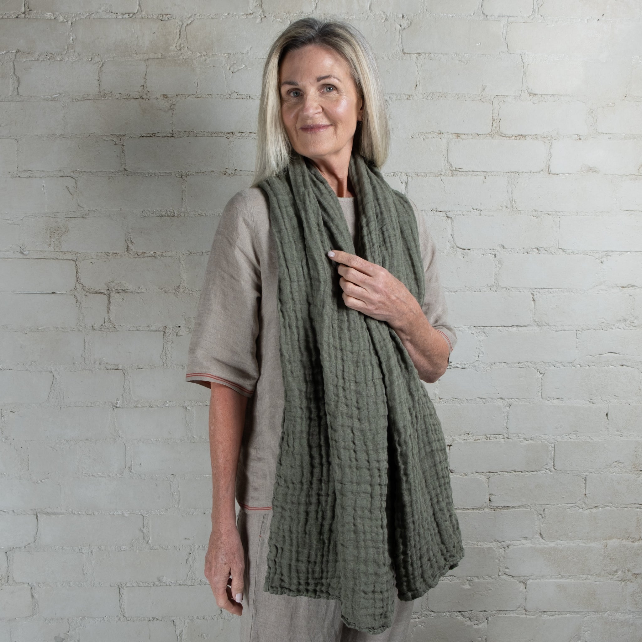 Rustic French Linen Scarf