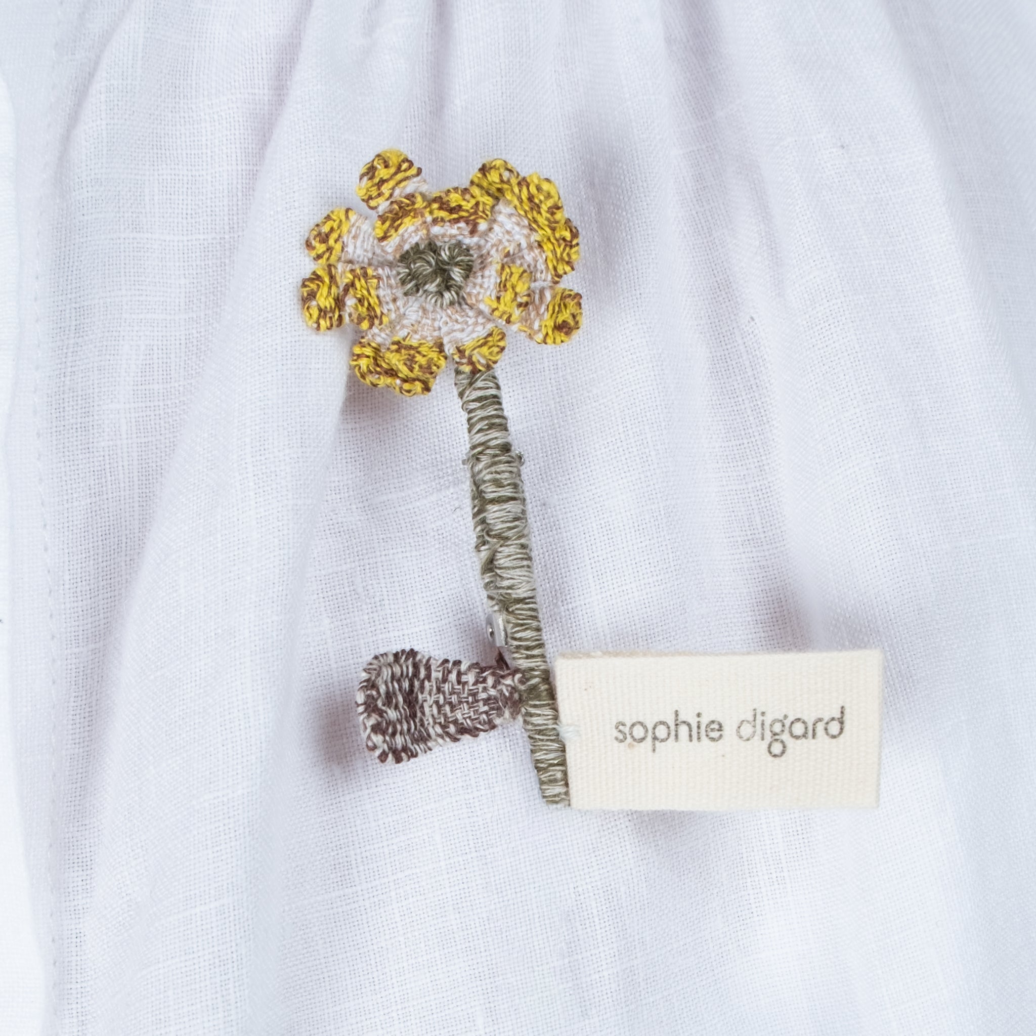 Sophie Digard Hand Crochet Aureum Daisy Brooch