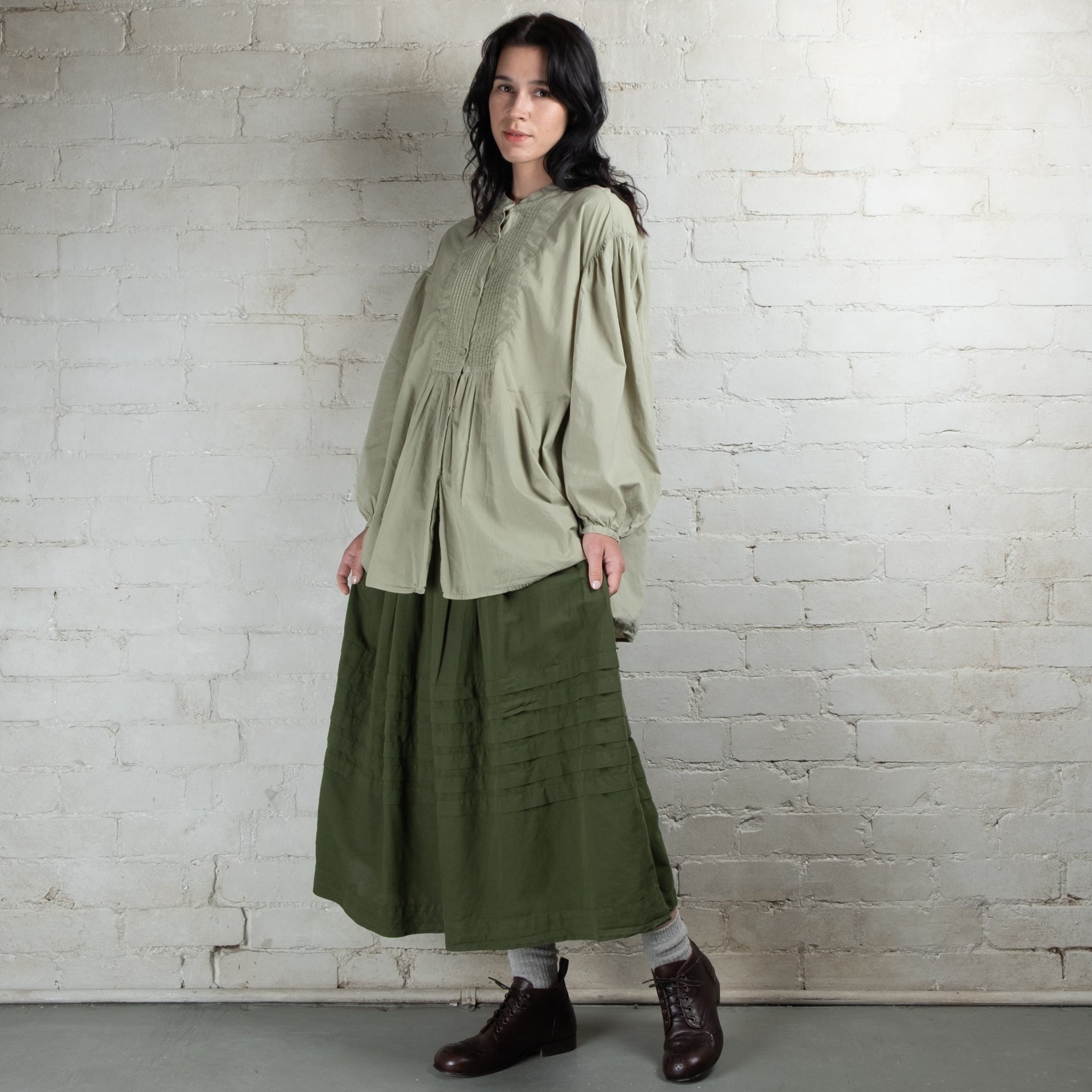 Violetta Organic Cotton Alba Pintuck Shirt