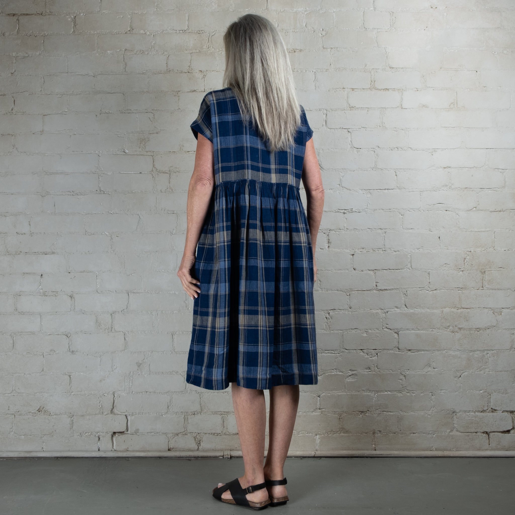 DVE Rayna Linen Check Dress