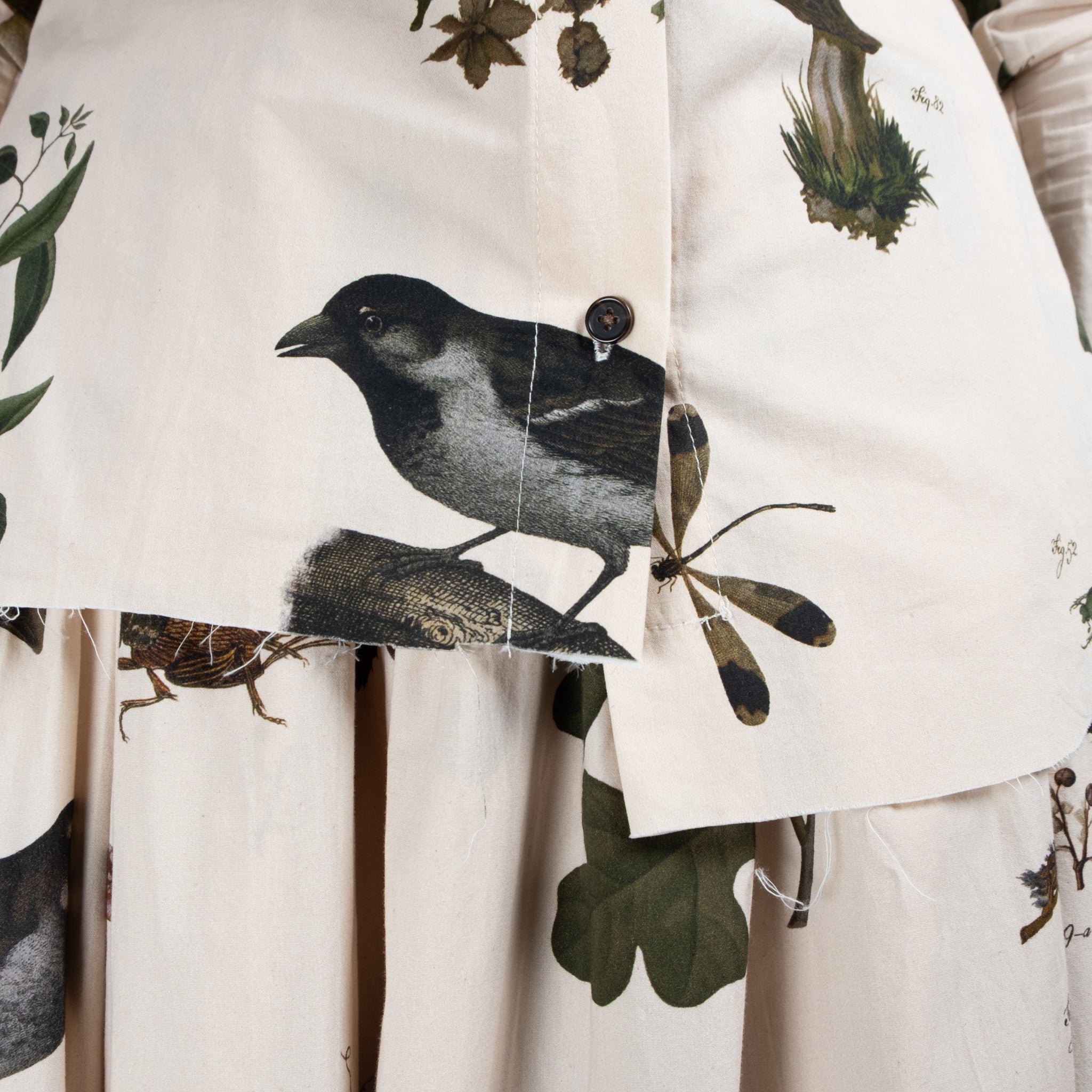 Aleksandr Manamaïs Automne Vert Ruffle Collar Shirt