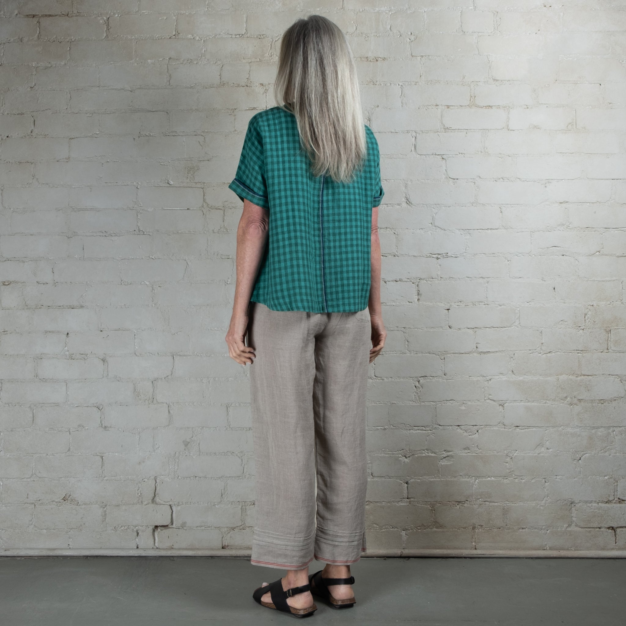 DVE Bhadra Linen Check Top