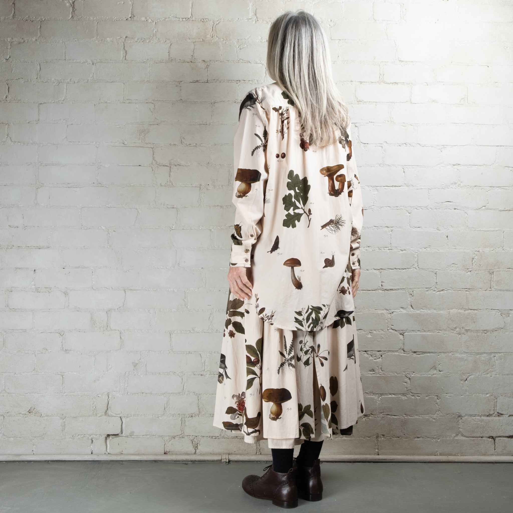 Aleksandr Manamaïs Automne Vert Wide Placket Shirt