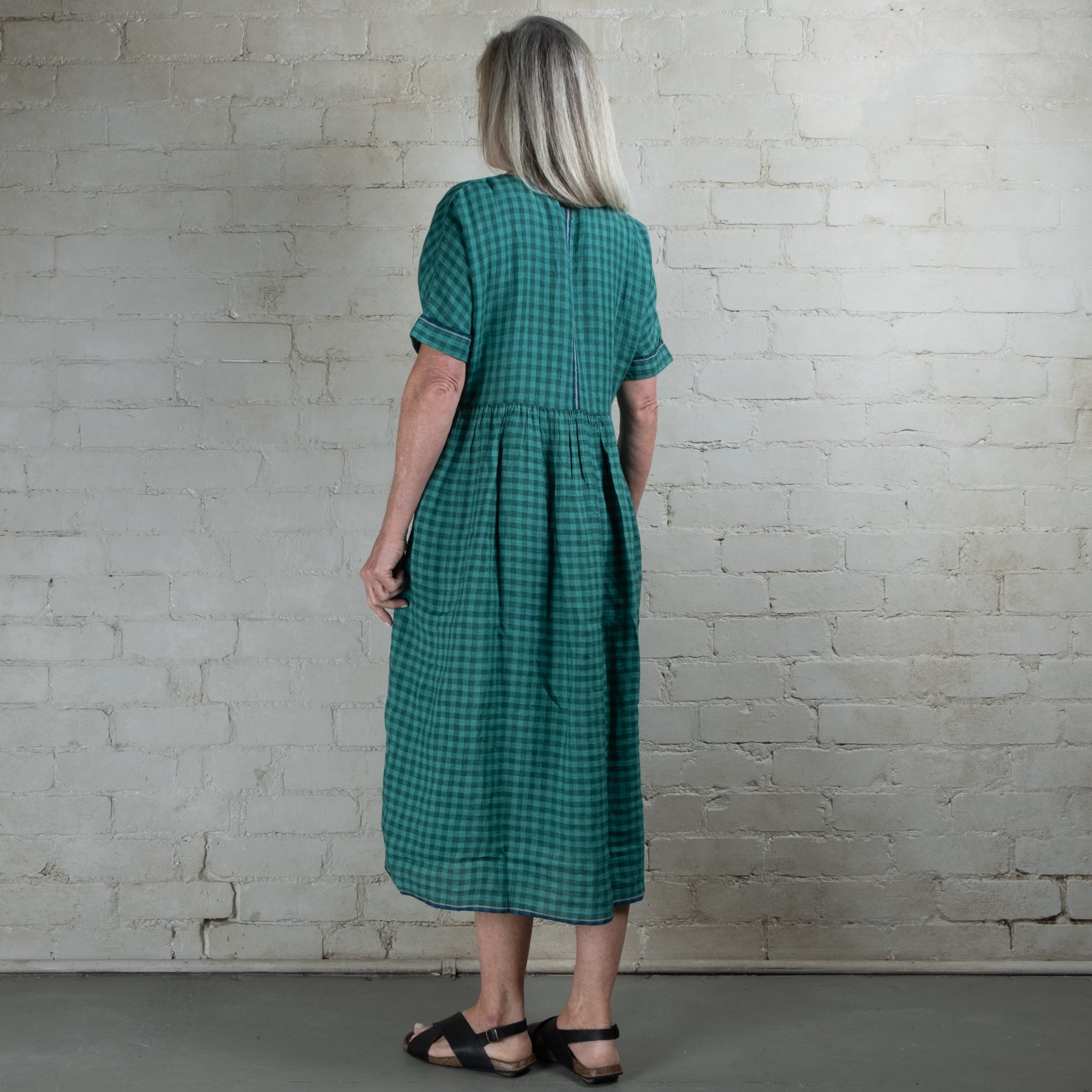 DVE Rahi Linen Check Dress