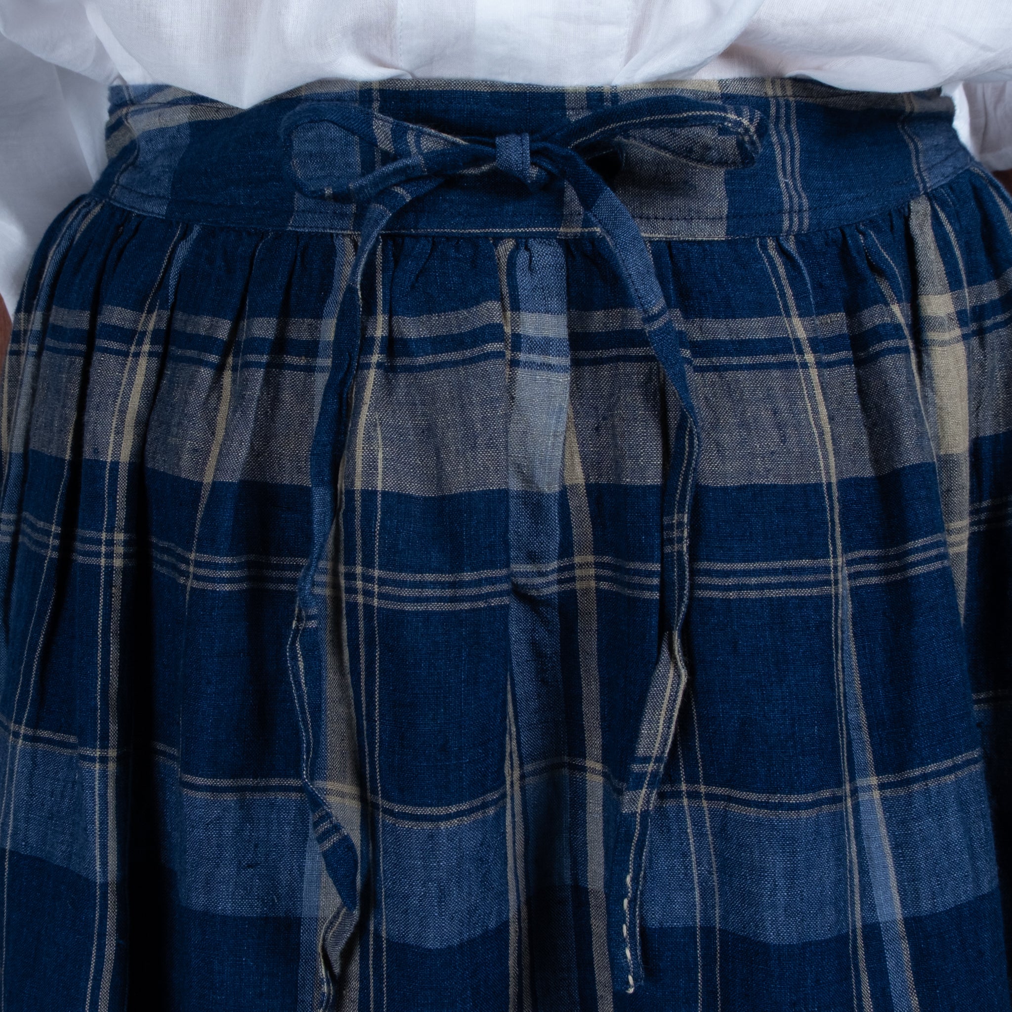 DVE Isha Linen Check Skirt