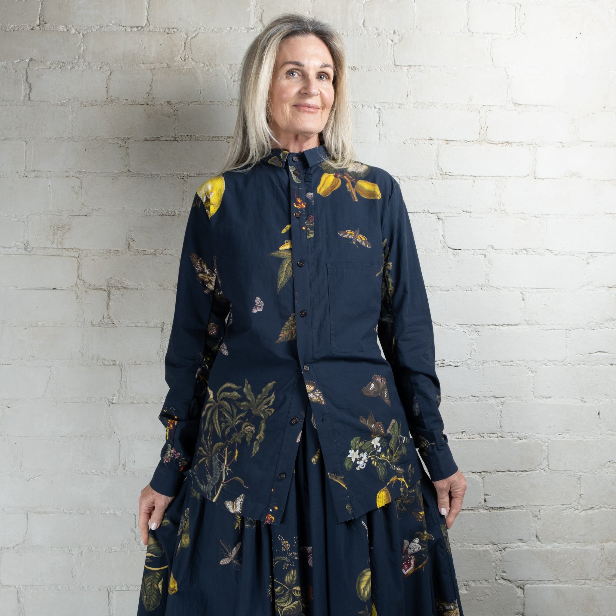 Aleksandr Manamaïs Natura Blue Panel Detail Shirt