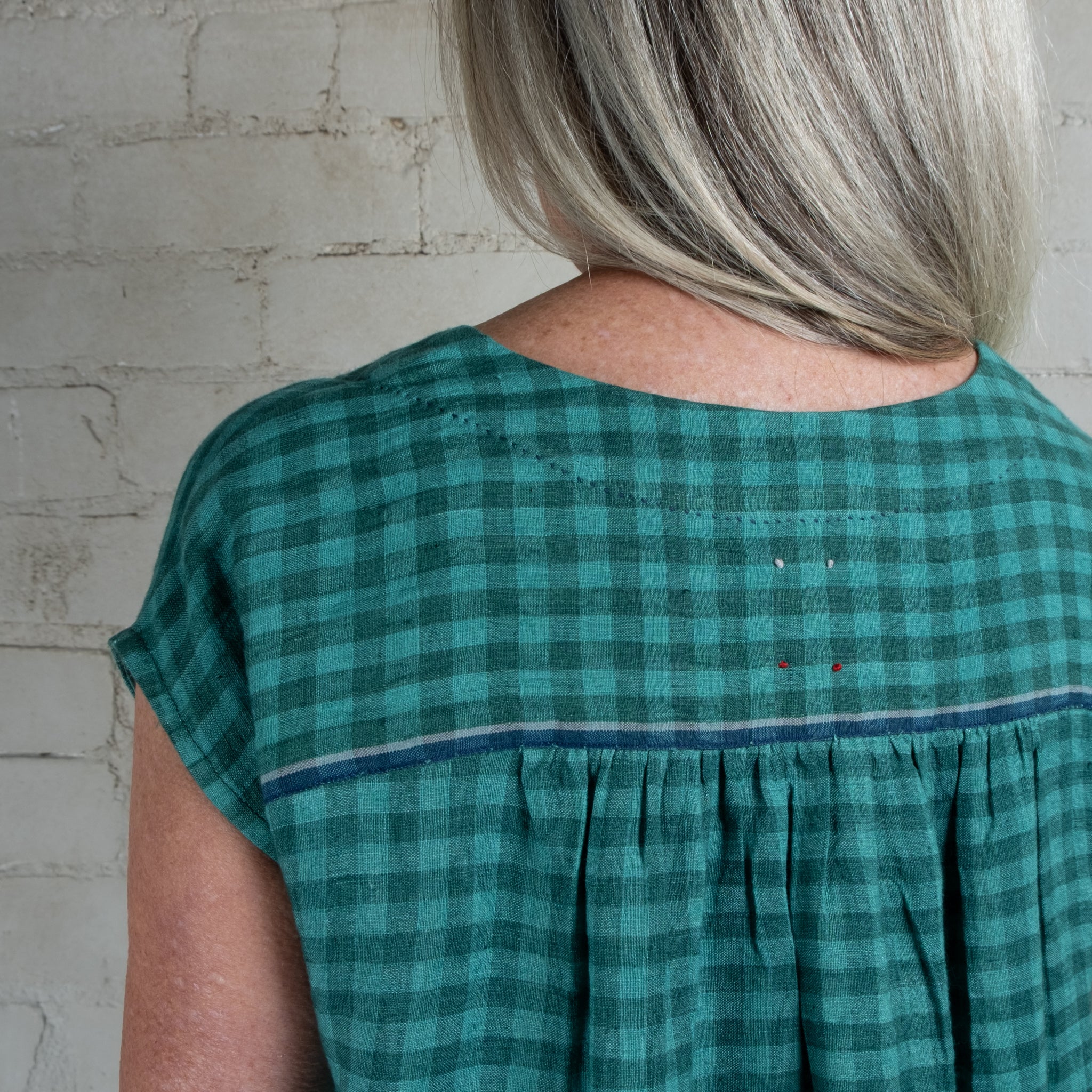 DVE Aparna Linen Check Dress