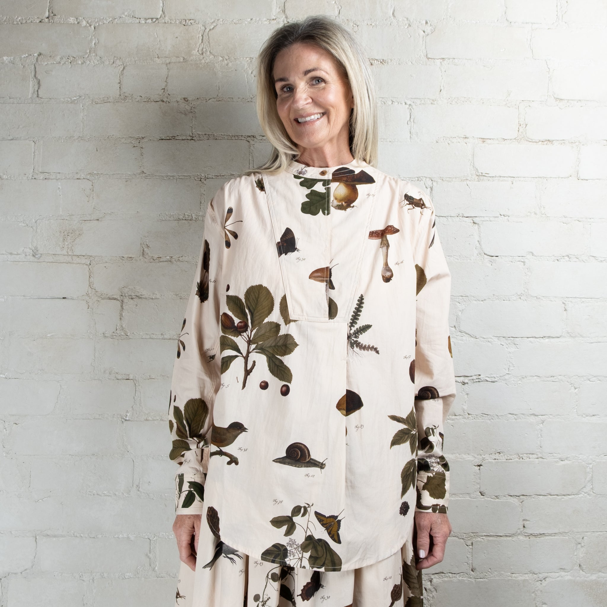 Aleksandr Manamaïs Automne Vert Wide Placket Shirt