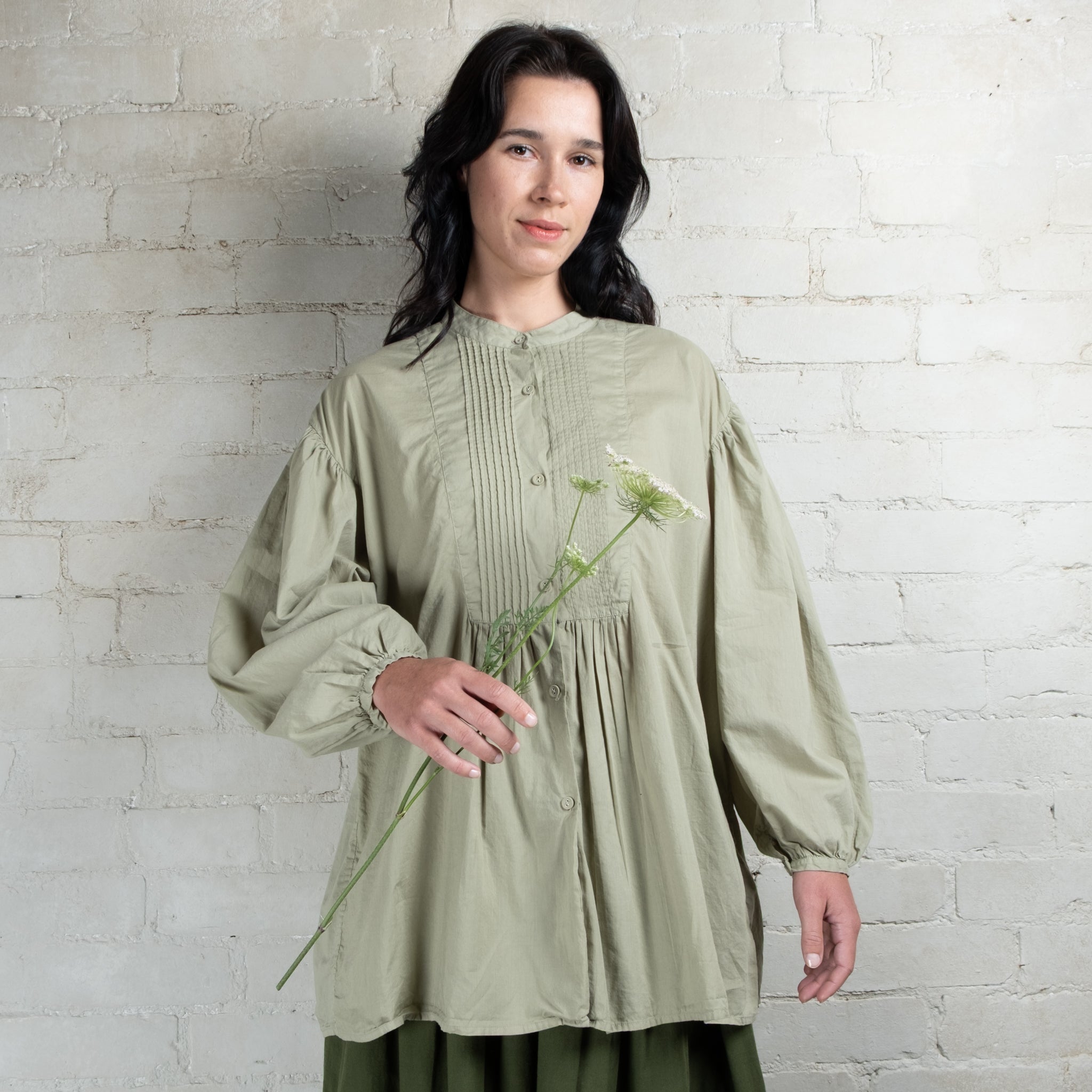 Violetta Organic Cotton Alba Pintuck Shirt