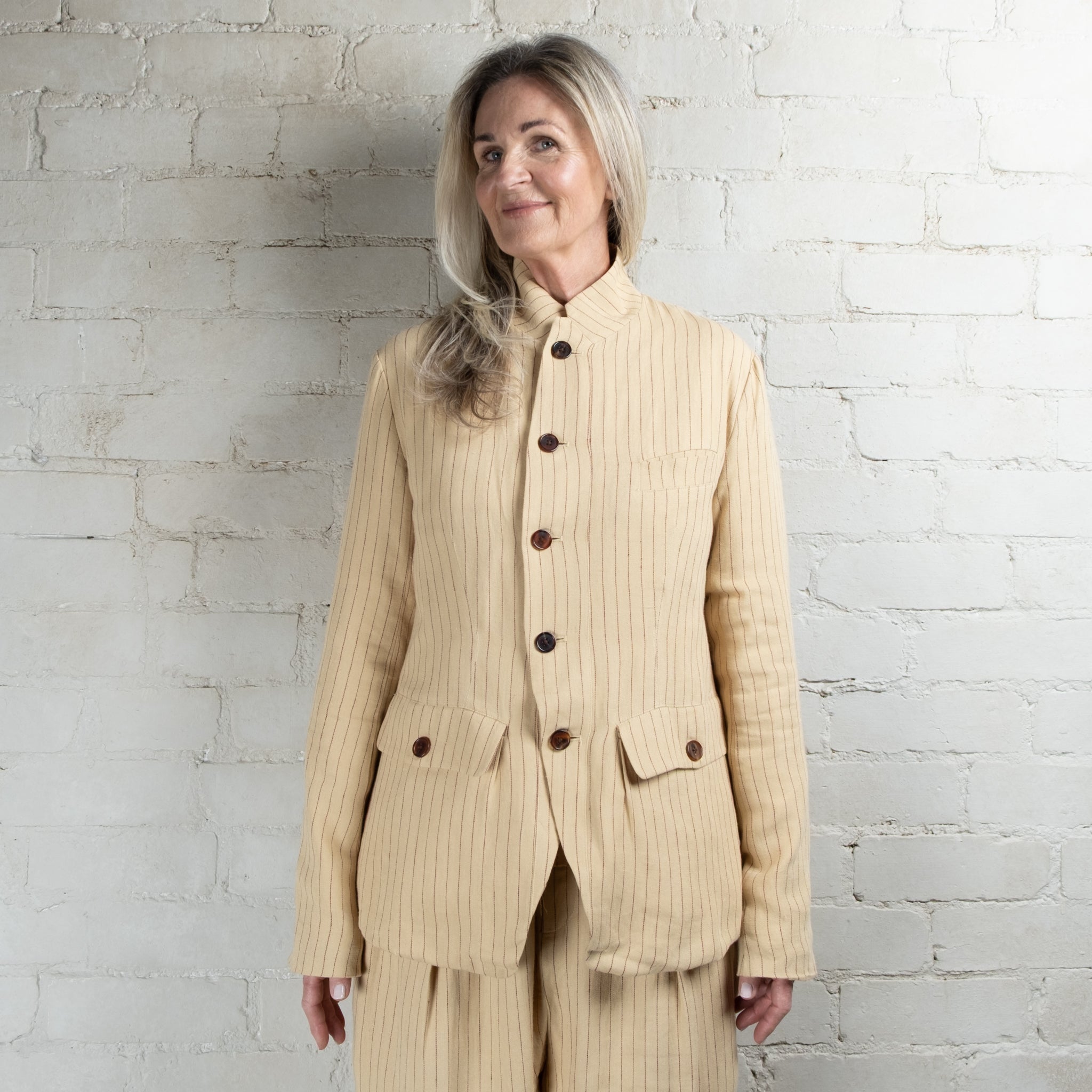 Aleksandr Manamaïs Mathew Fold Pocket Heritage Striped Jacket