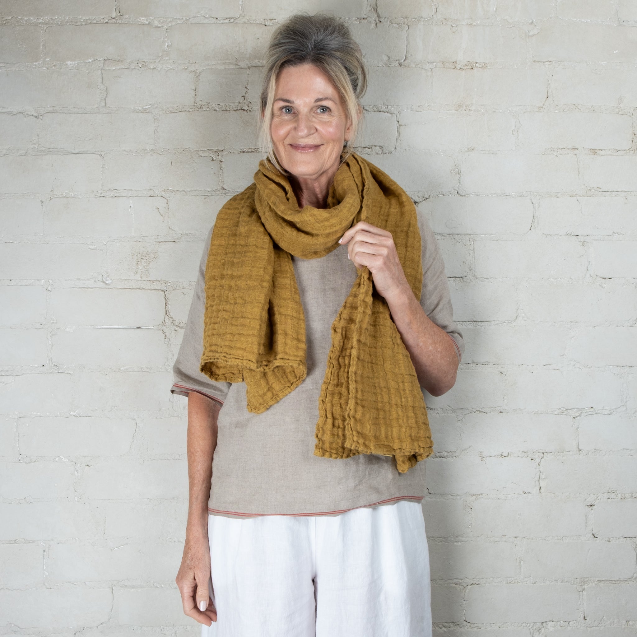 Rustic French Linen Scarf