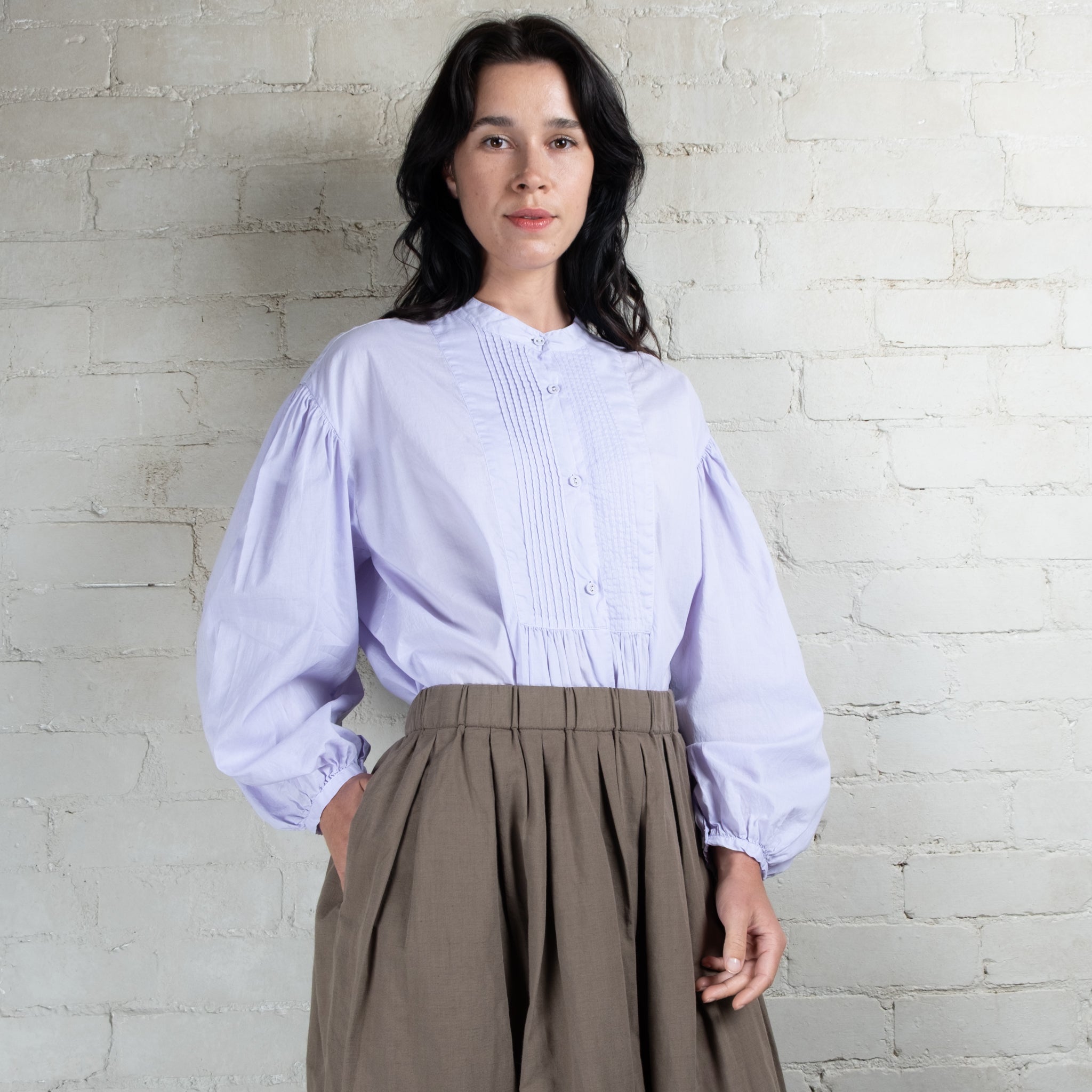 Violetta Organic Cotton Alba Pintuck Shirt