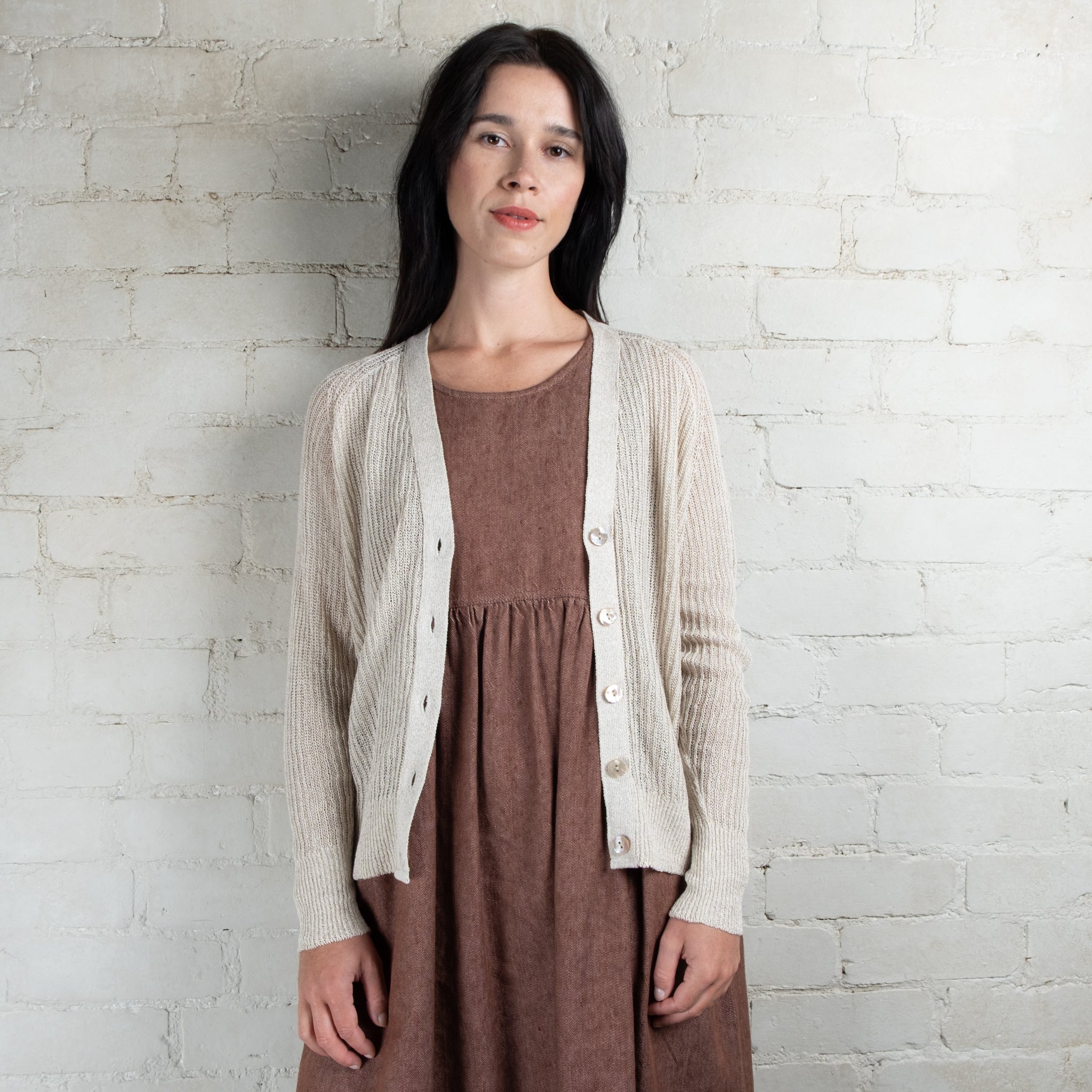 Ichi Antiquités Cotton Linen Cardigan