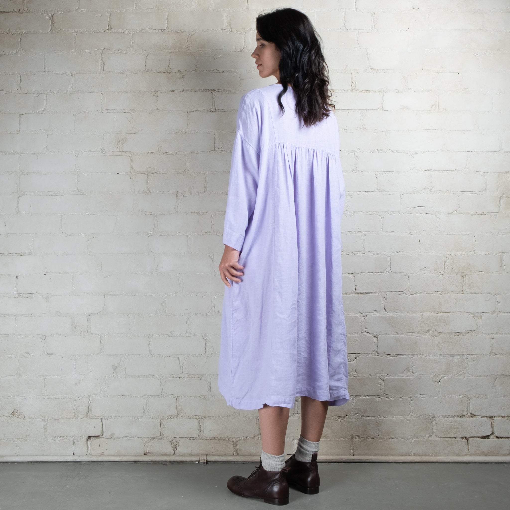 Violetta Charlotte Linen Pintuck Smock Dress