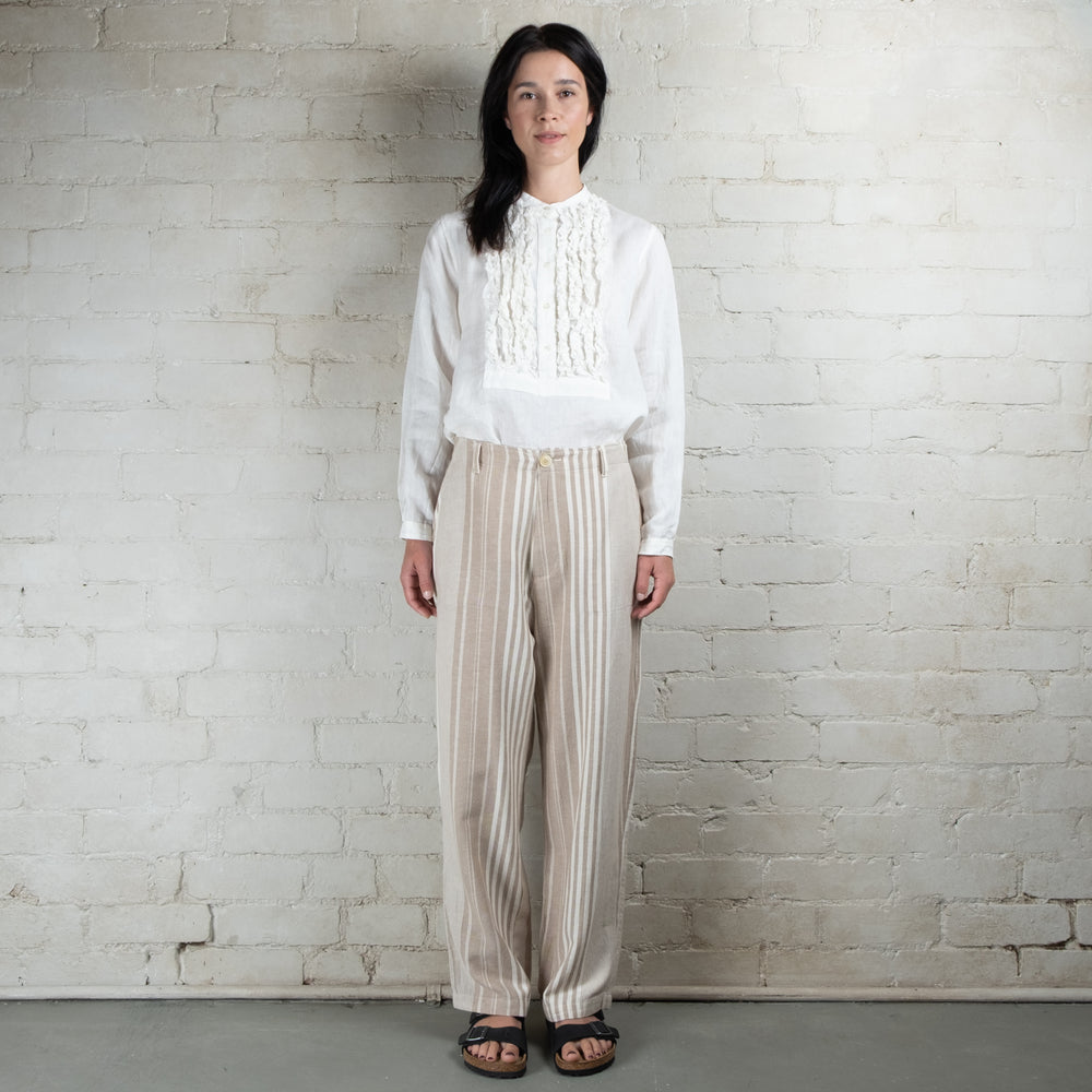 Ichi Antiquités India random Stripe Cotton Linen Pants