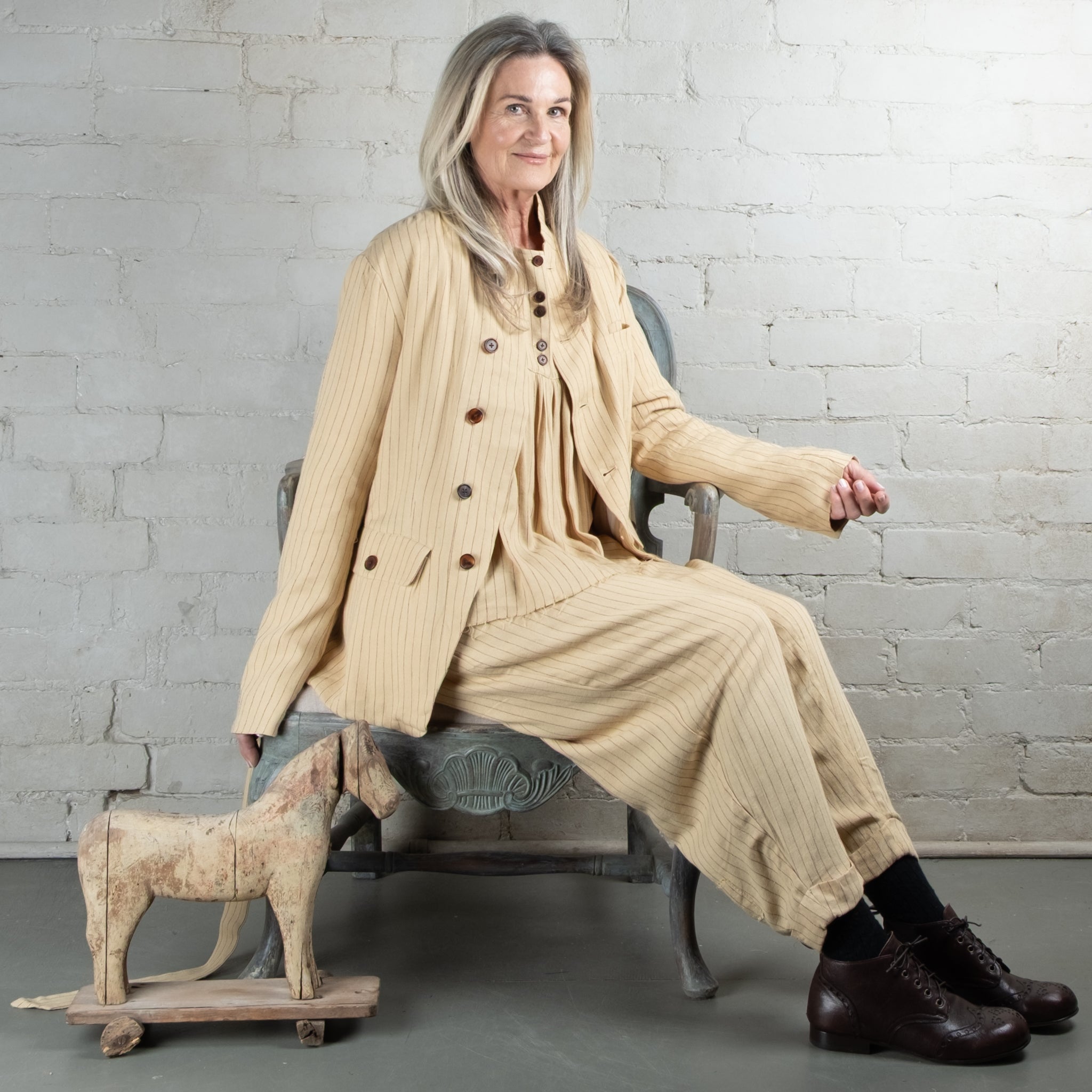 Aleksandr Manamaïs Mathew Fold Pocket Heritage Striped Jacket