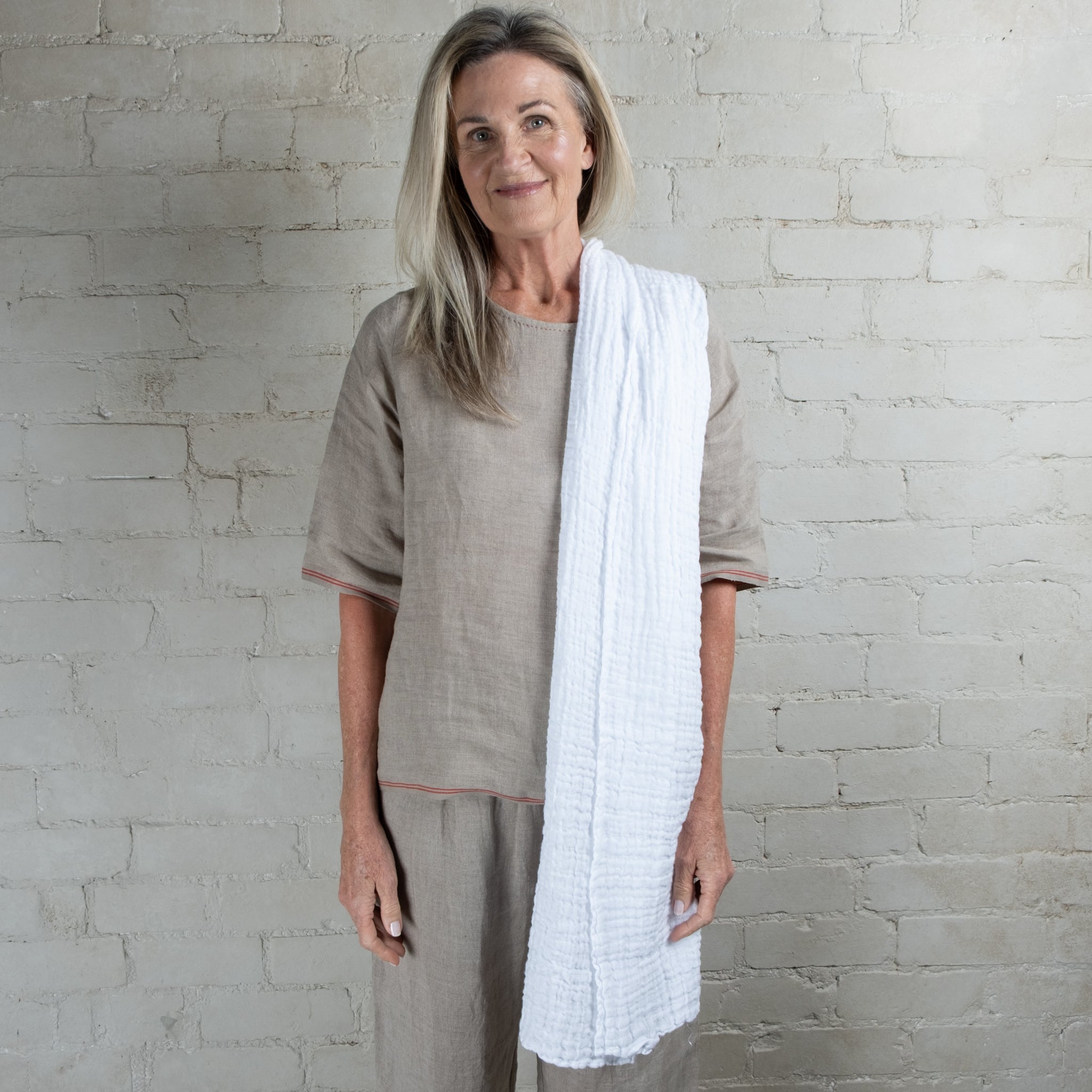 Rustic French Linen Scarf