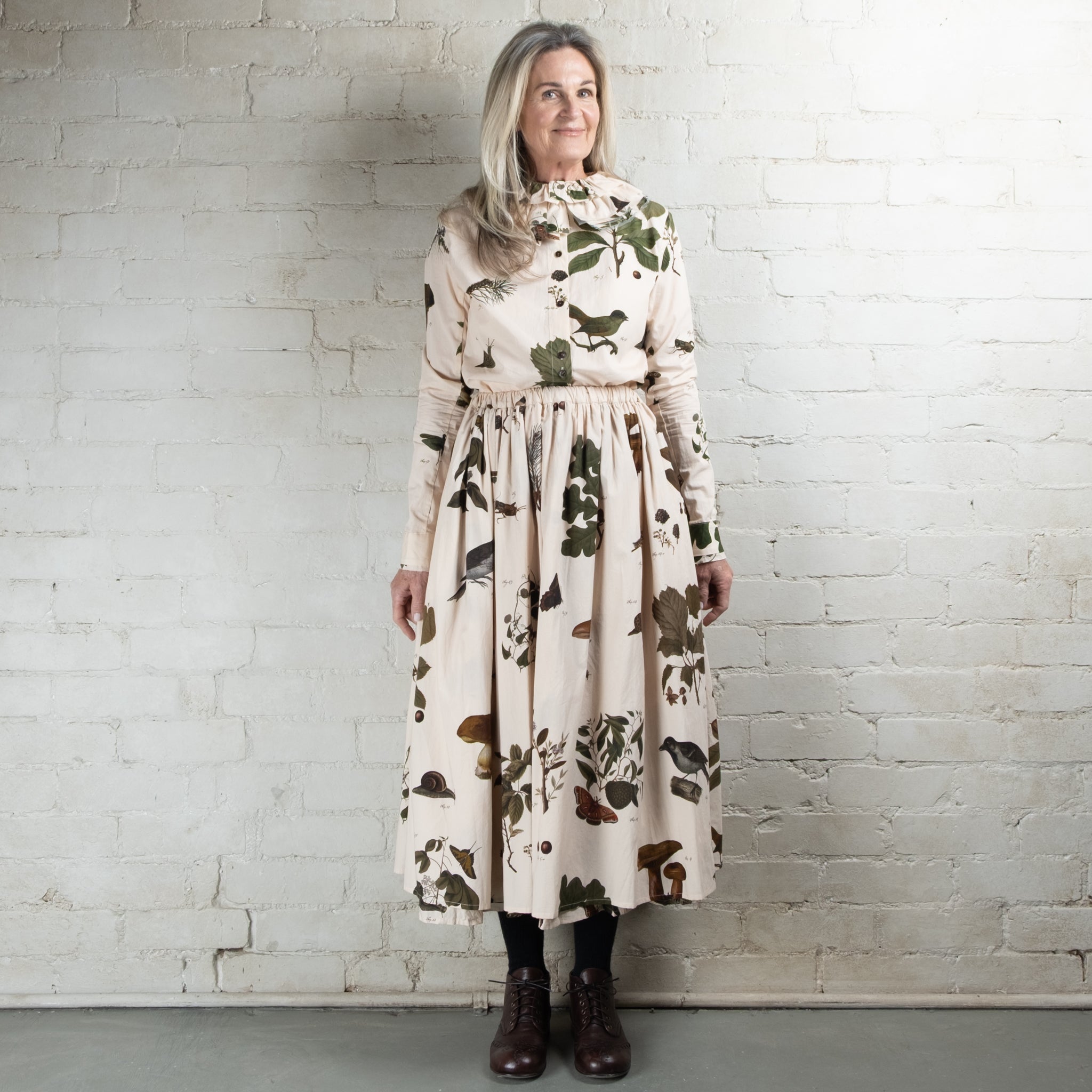 Aleksandr Manamaïs Automne Vert Double Layer Skirt