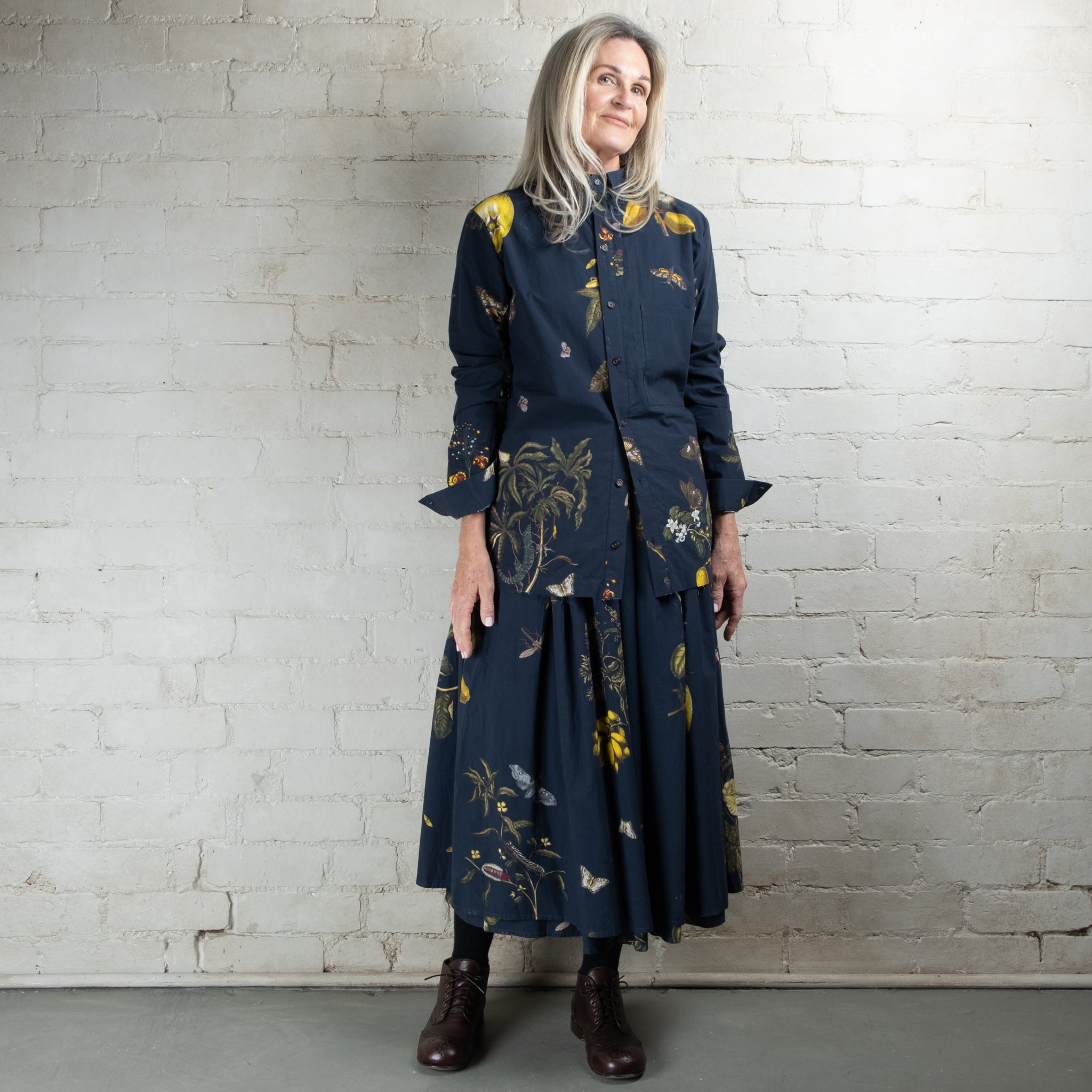 Aleksandr Manamaïs Natura Blue Panel Detail Shirt