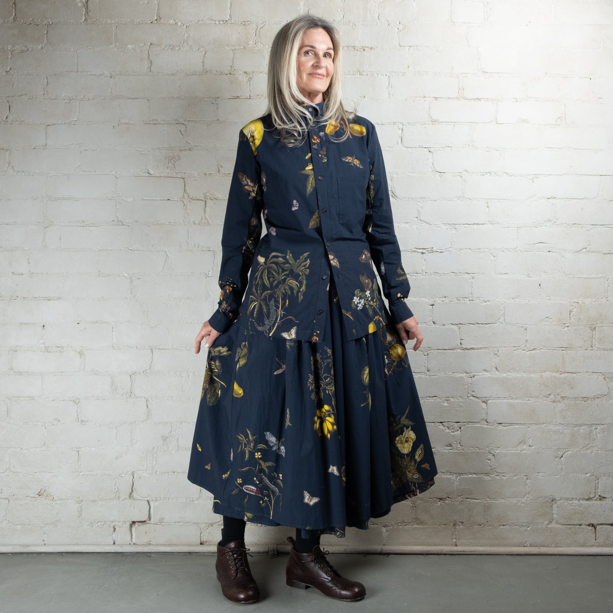 Aleksandr Manamaïs Natura Bleu Double Layer Skirt