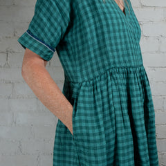 DVE Rahi Linen Check Dress