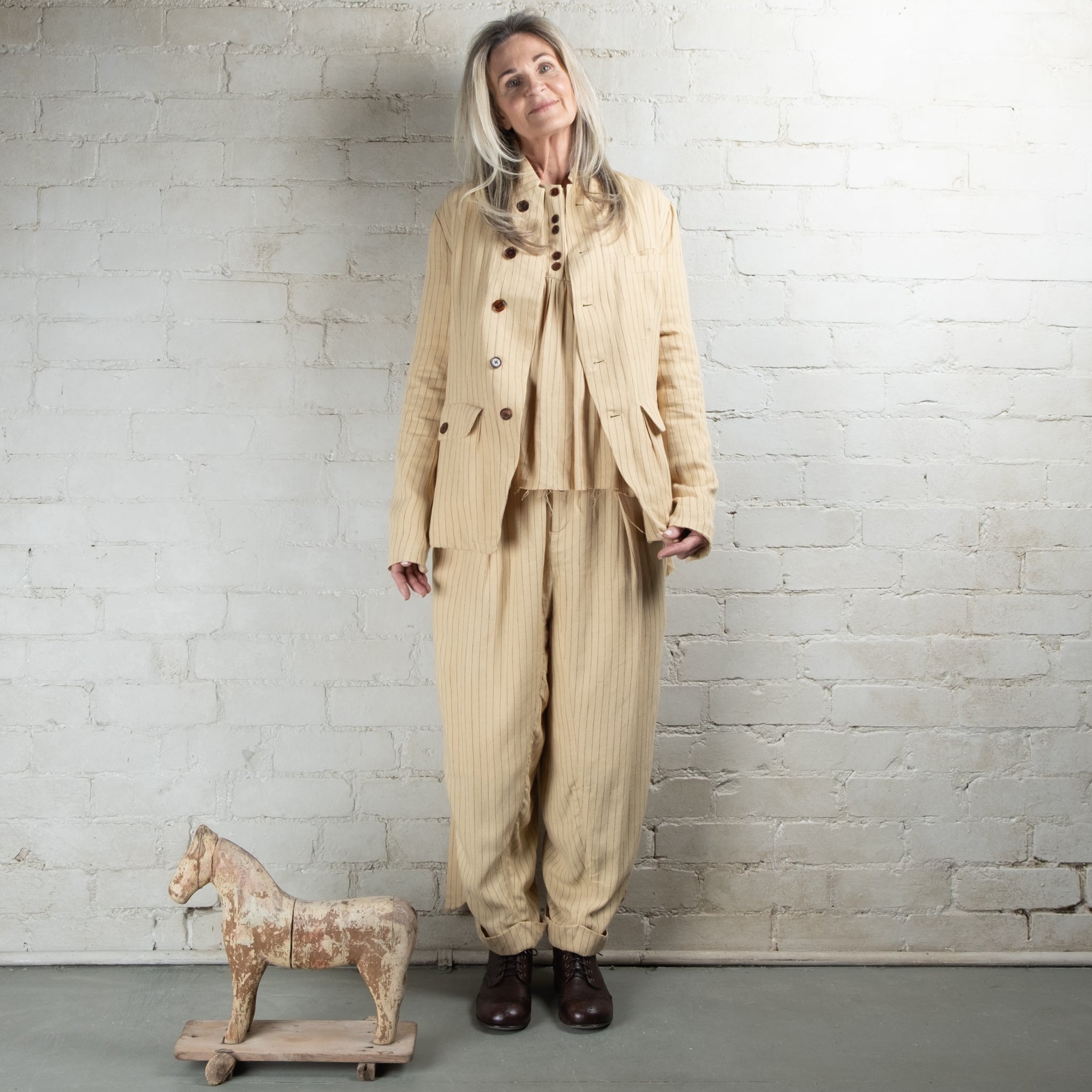 Aleksandr Manamaïs Mathew Fold Pocket Heritage Striped Jacket