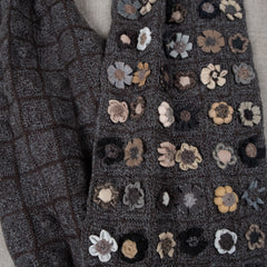 Sophie Digard Hand Crocheted Large Macean Wool Linen Scarf
