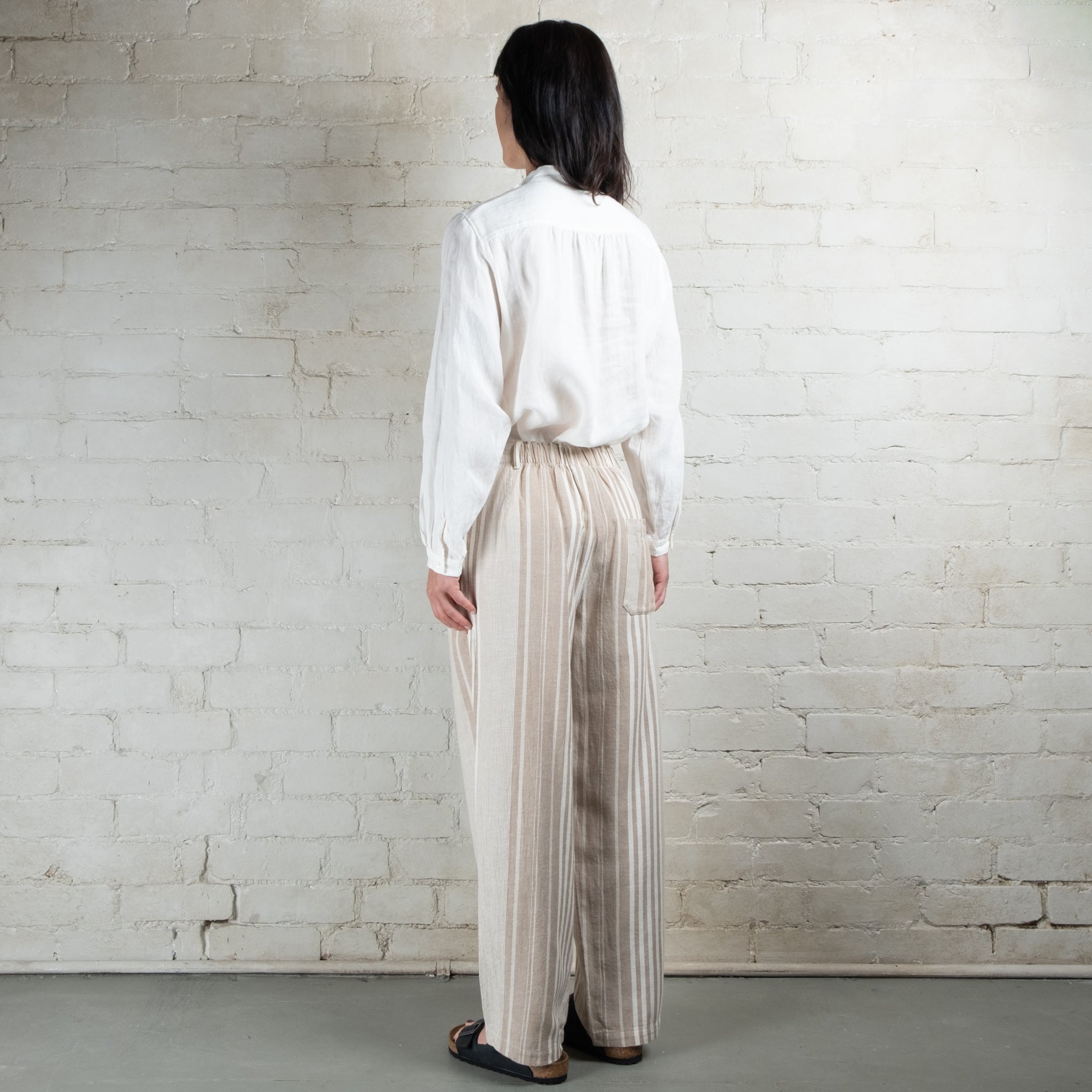 Ichi Antiquités India random Stripe Cotton Linen Pants